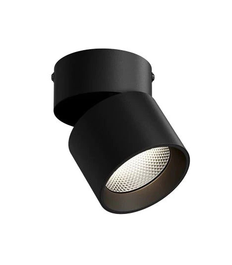 Spot LED Cilindric Aplicat Orientabil Negru 10W Lumina Calda