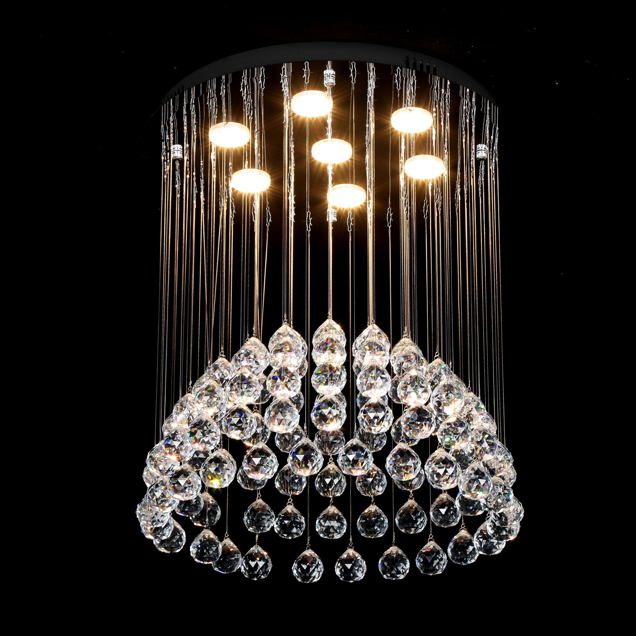 Candelabru LED Cristal Crysta 7x5W Silver 50CM Echivalent 300W