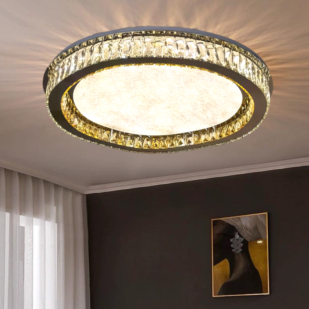 Lustra LED Cristal Aplicata Glamour Halo Telecomanda 50-80CM