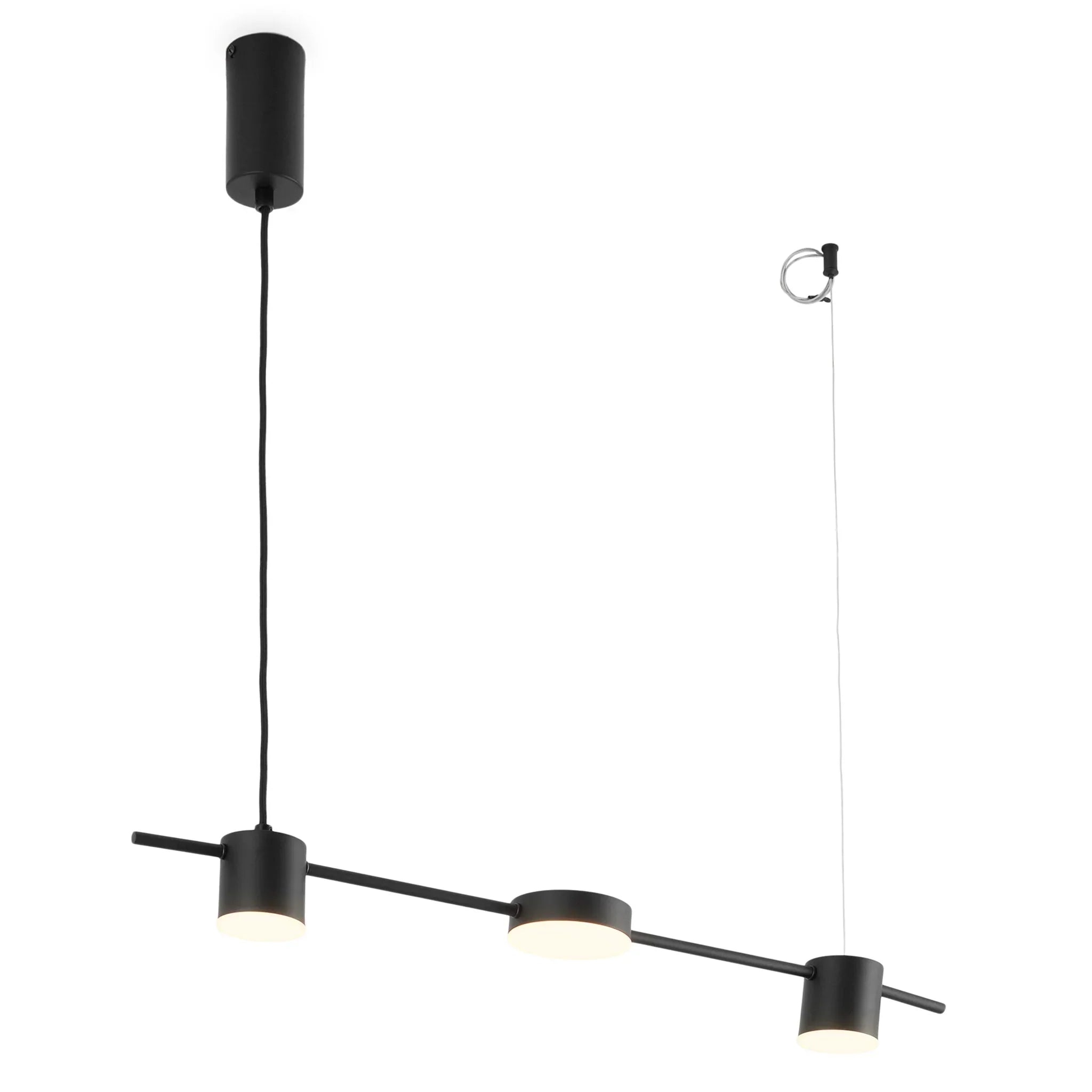 Lustra LED Suspendata Nordic Style Black Echivalent 200W Telecomanda