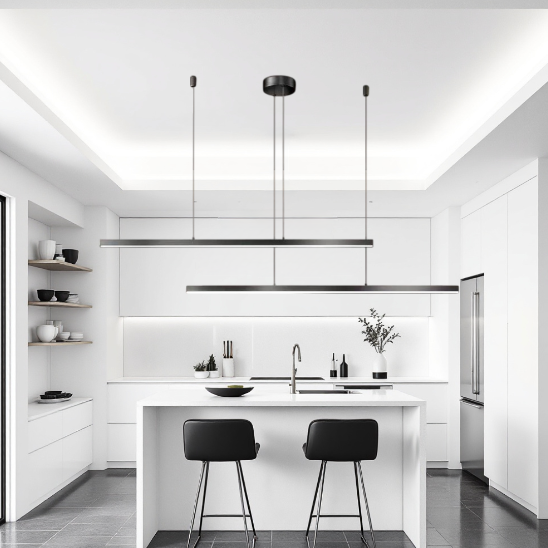 Lustra LED Suspendata 72W Elegant Office Black Echivalent 500W