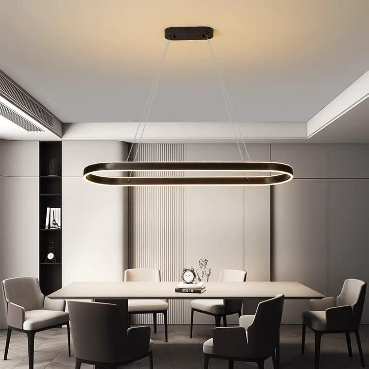 Lustra LED KING Black 1 Segment Oval Echivalent 400W Telecomanda