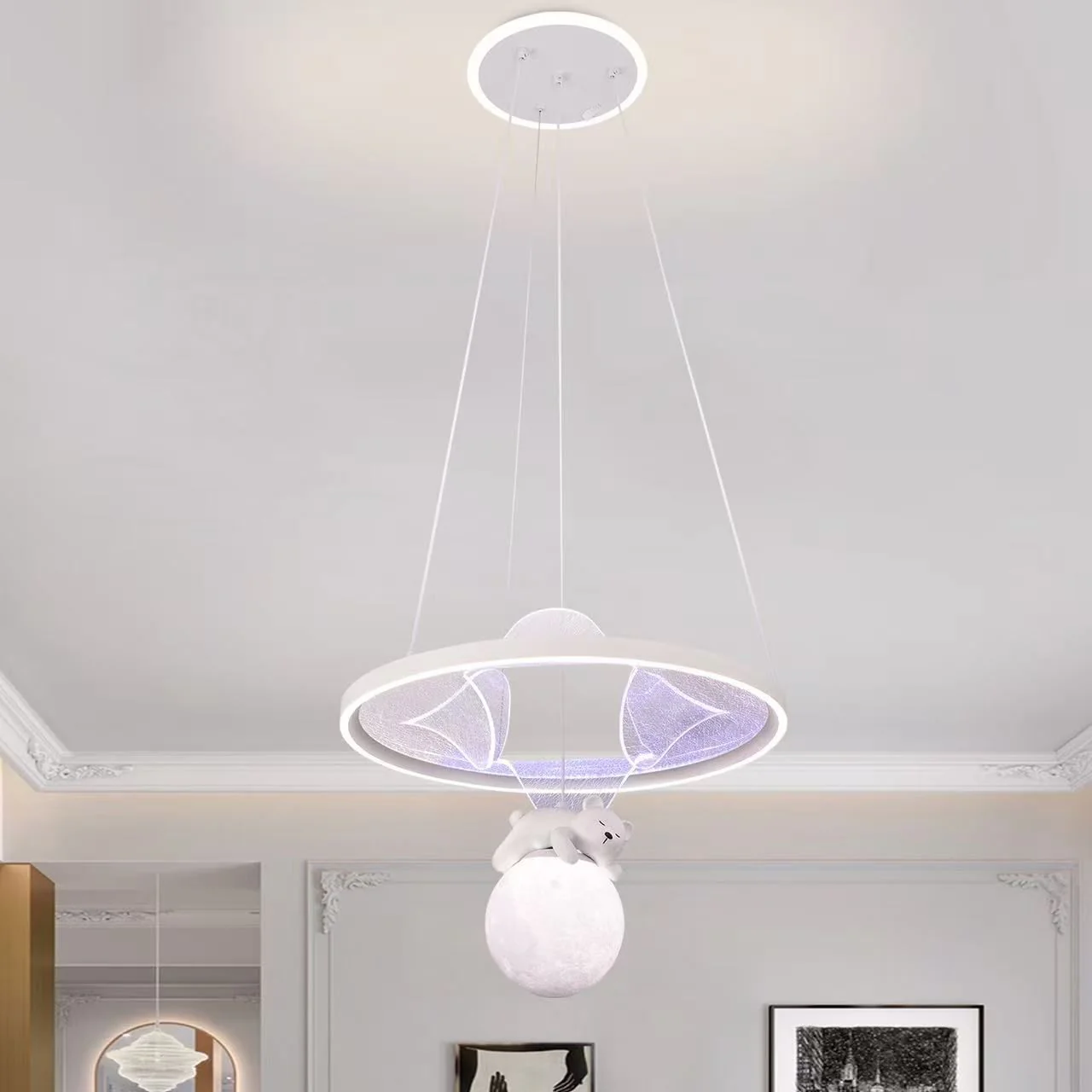 Lustra LED KIDS Suspendata Teddy Bear Echivalent 650W Telecomanda