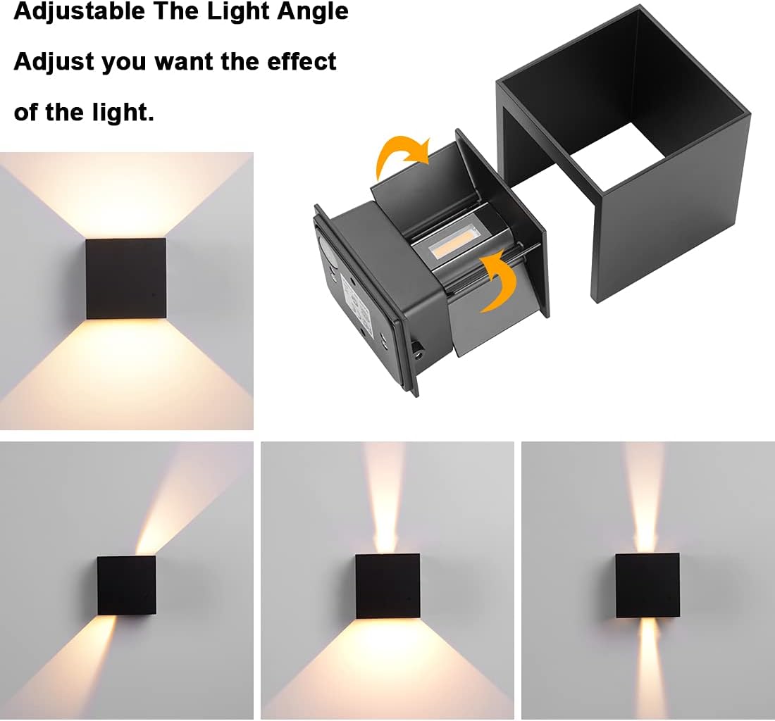 Aplica LED CUBE Exterior Neagra Fascicul Reglabil