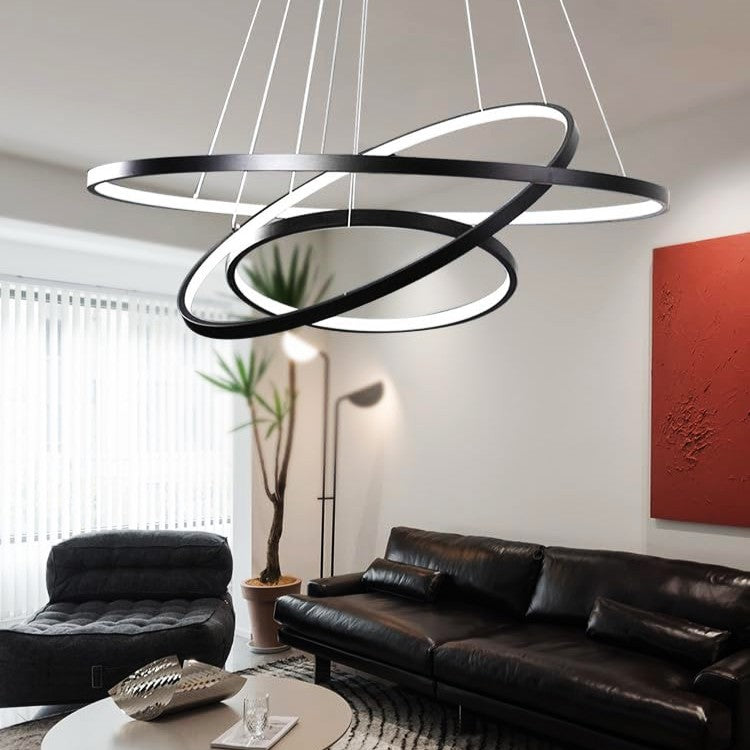 Lustra LED RGB-CCT AARON Black WIZ SMART Echivalent 1000W Telecomanda