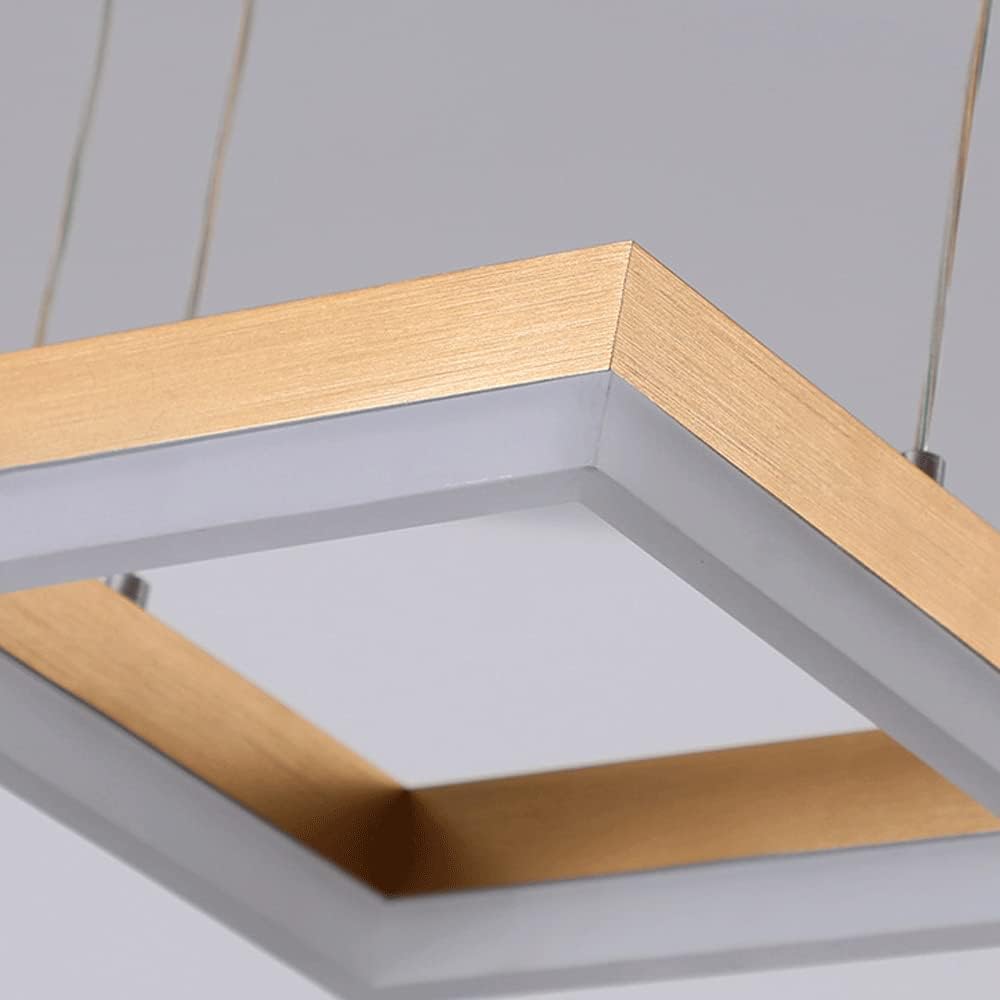 Lustra LED Suspendata Squares Auriu Echivalent 400W Telecomanda