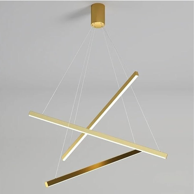 Lustra LED 3 Geometric GOLD LINES Suspendata Echivalent 400W