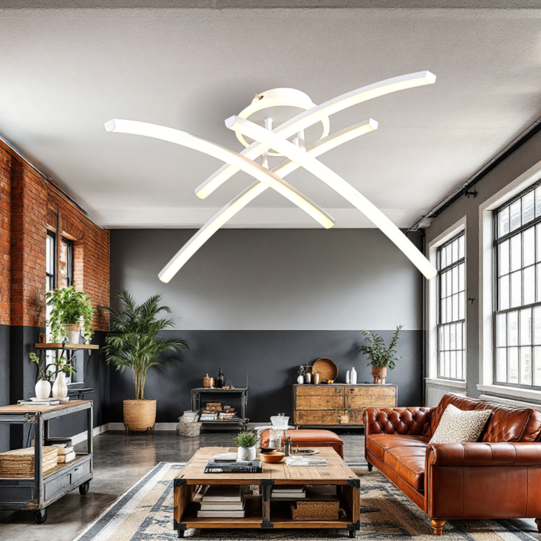 Lustra LED 66W Ophelia 4 Elemente ALBA Echivalent 400W Telecomanda