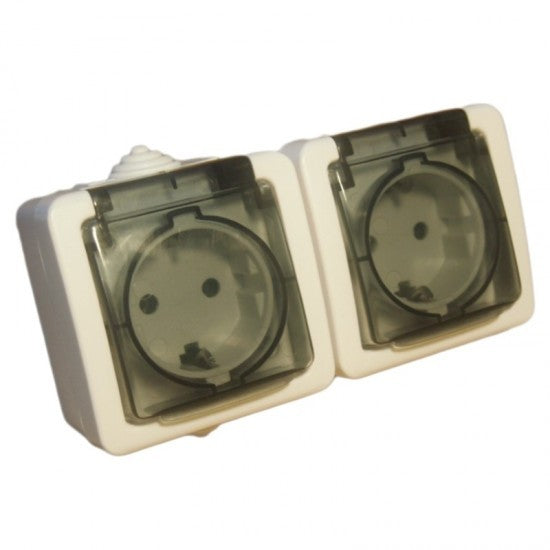 Priza Aparenta Dubla cu Capac SPN TOP