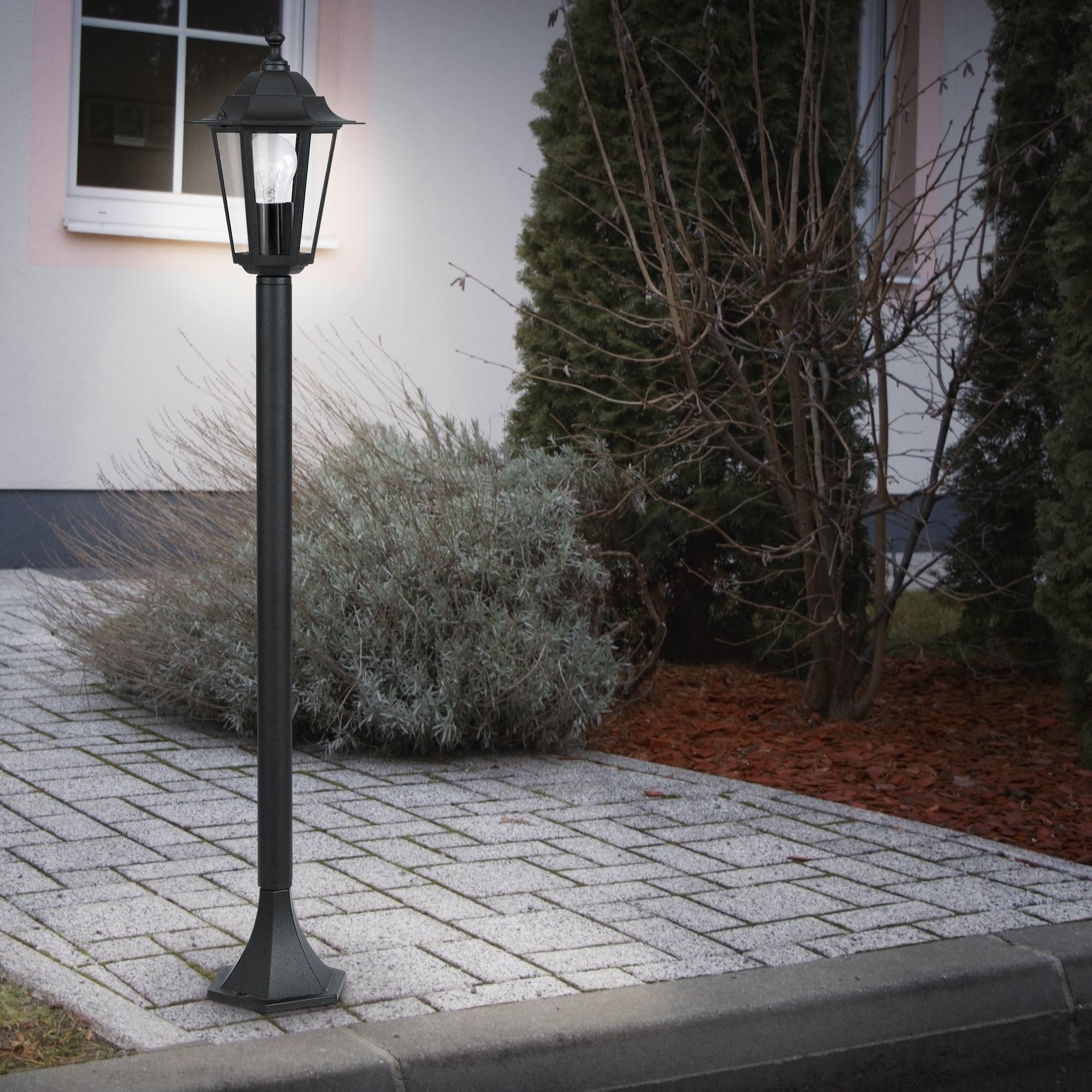 Stalp De Gradina LATERNA 4 Tip Felinar Negru 100CM