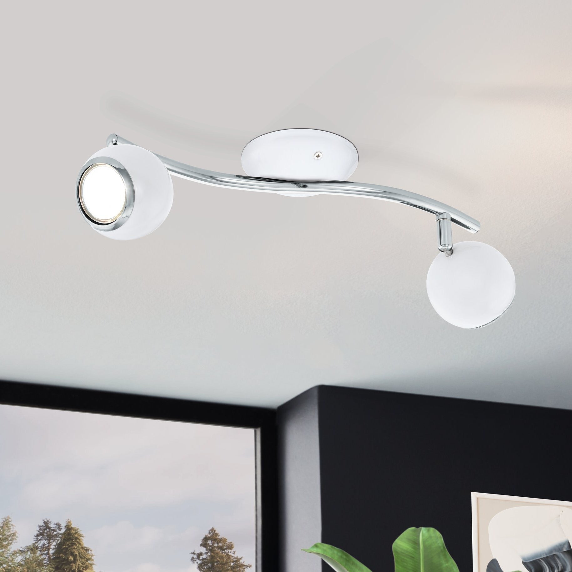 Lustra BIMEDA cu 2 Spoturi White & Silver 36CM