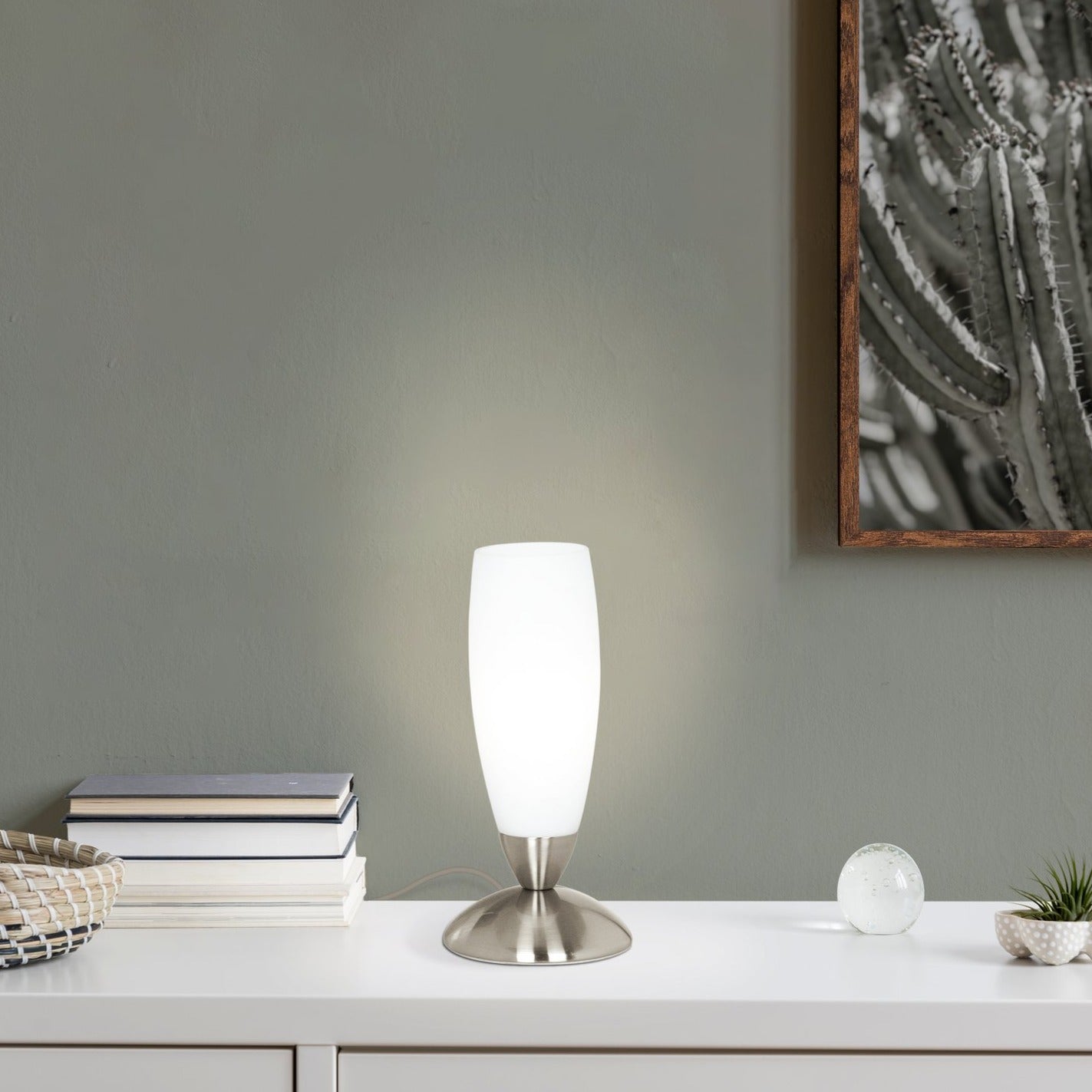 Veioza Decorativa SLIM Silver & White 22CM