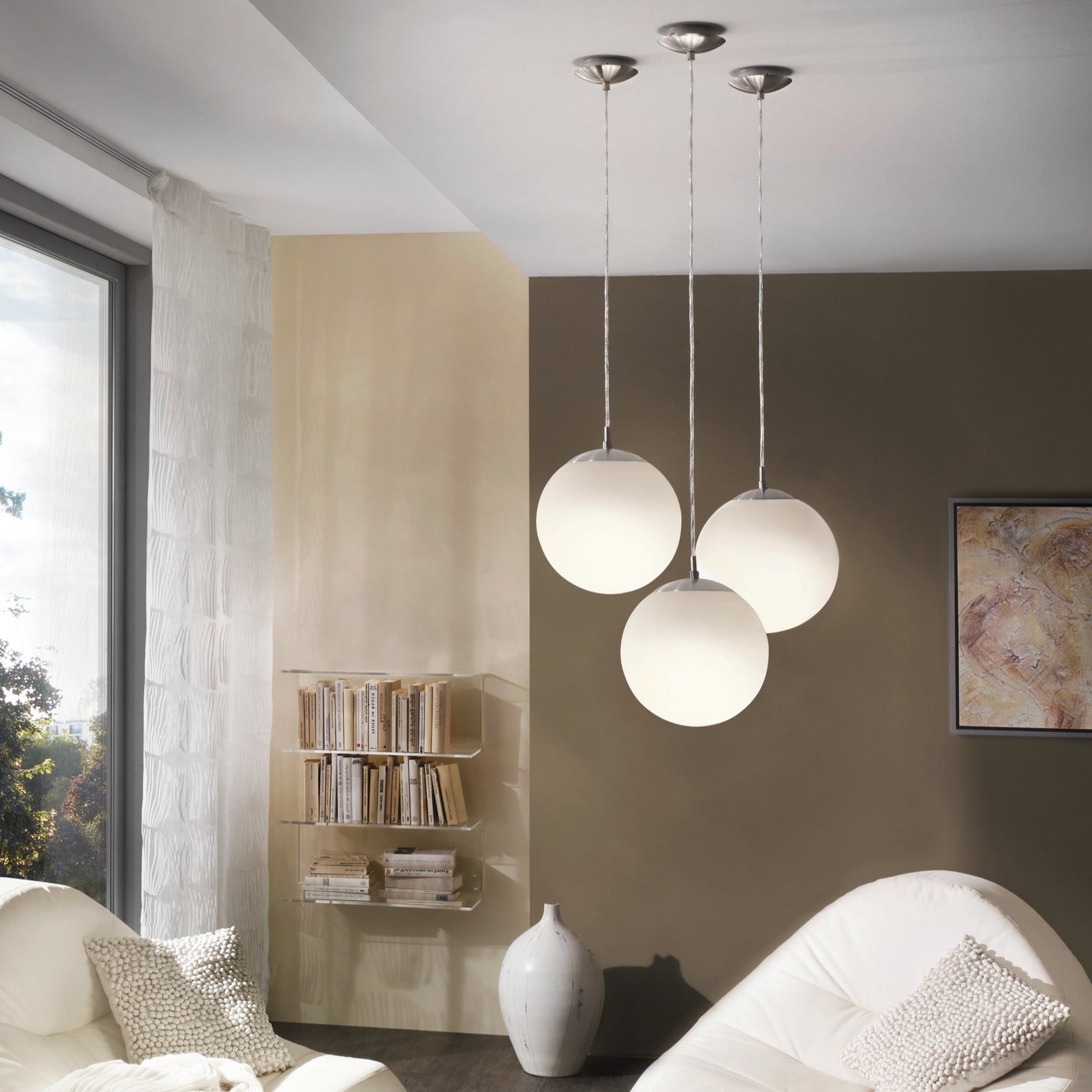 Pendul RONDO White & Silver 110x30CM