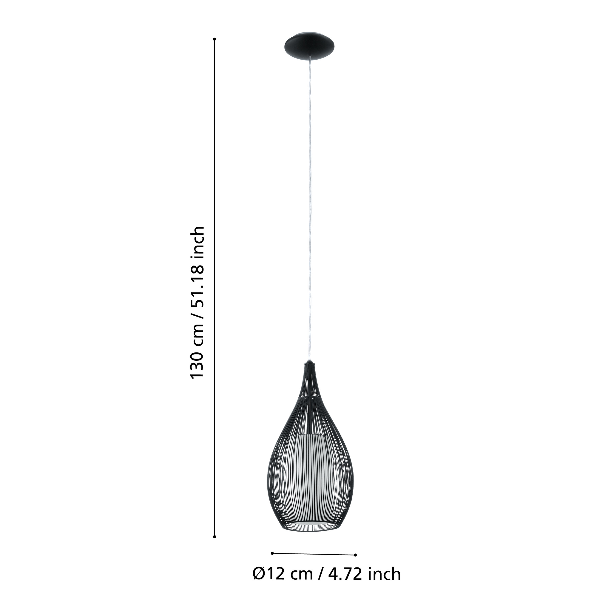 Pendul RAZONI Black 1xE27 Eglo Ø19CM