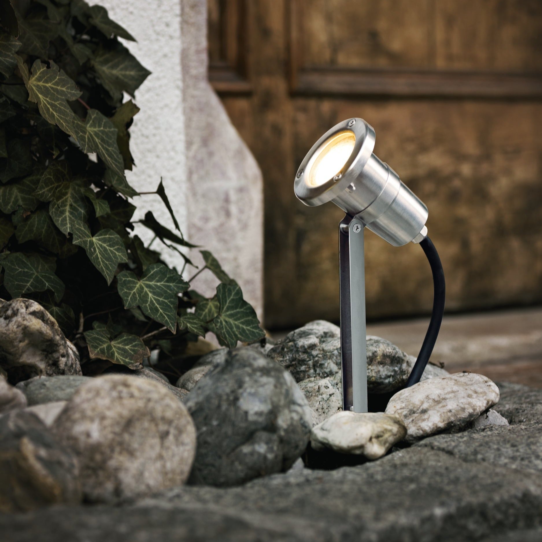 Stalp De Gradina cu Proiector Reglabil NEMA Silver IP54