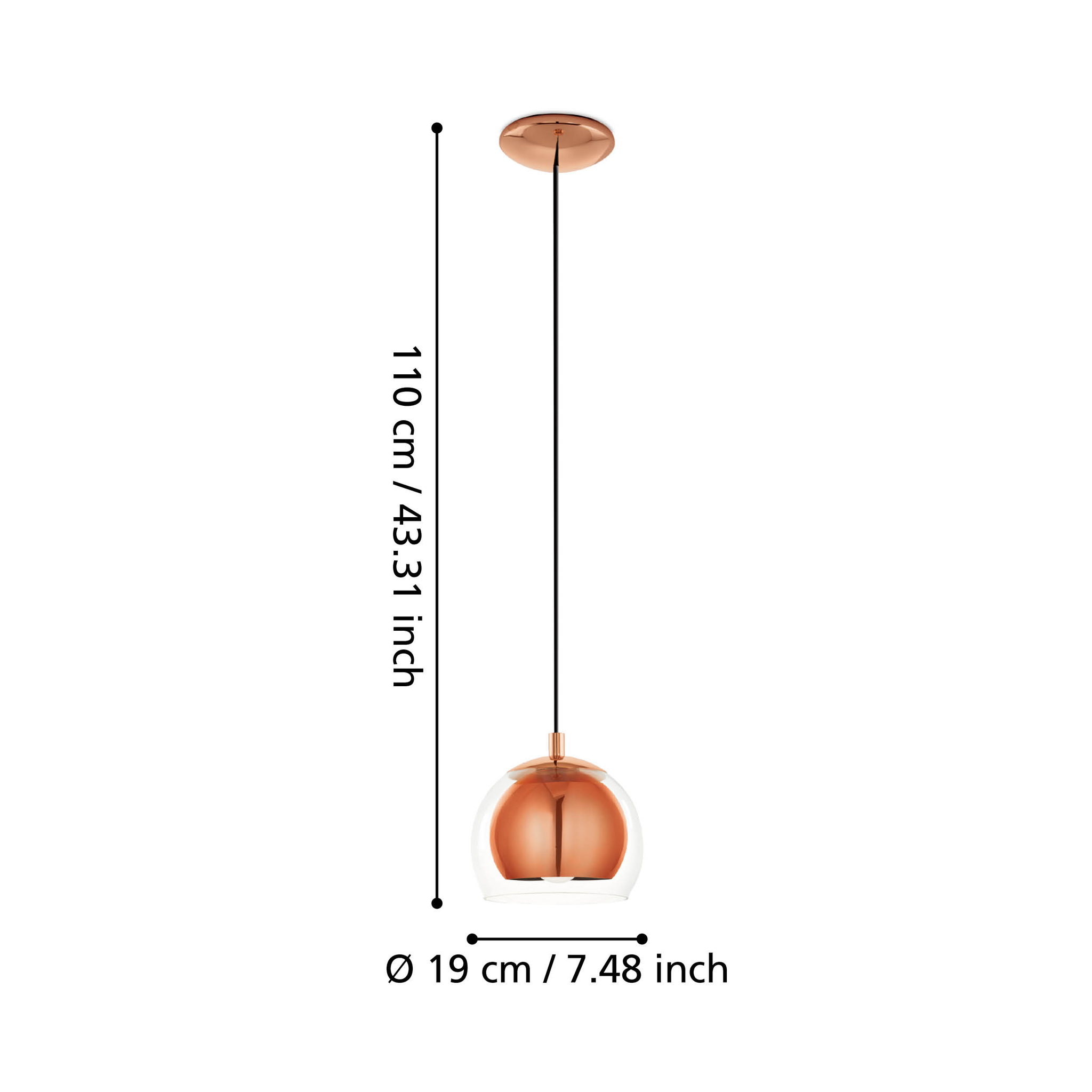 Pendul ROCAMAR Gold 1xE27 Eglo Ø19CM