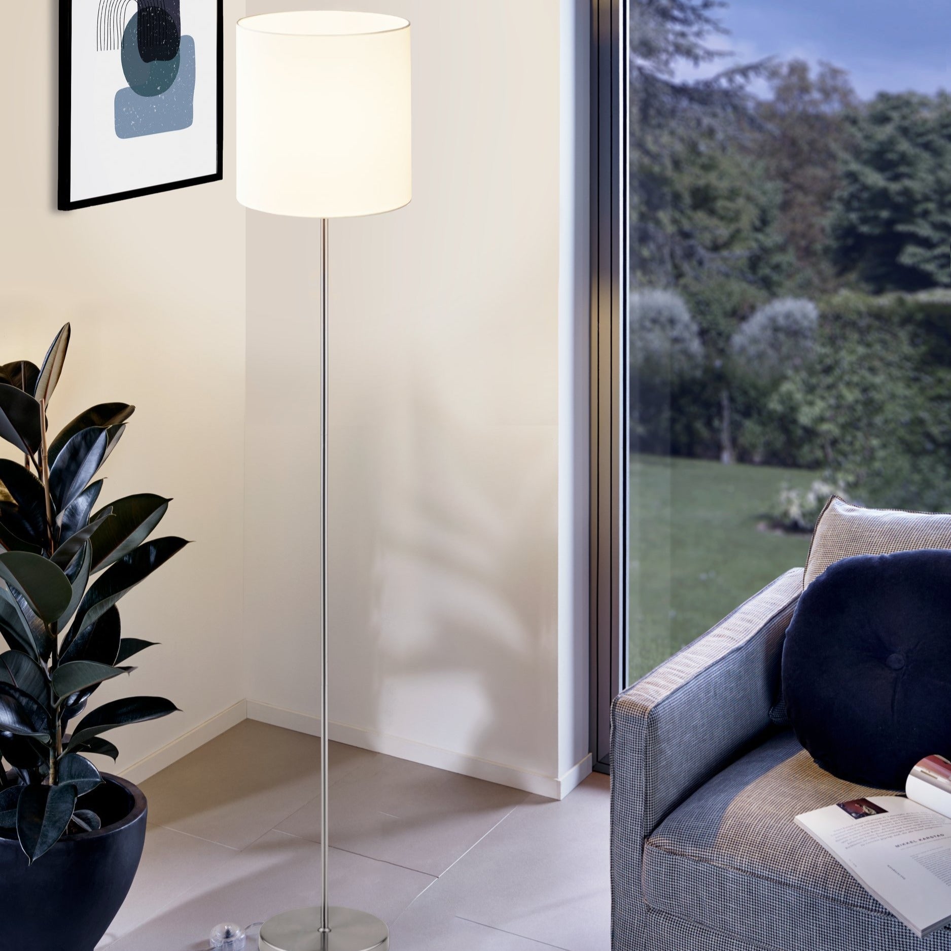 Lampadar PASTERI White & Silver 157.5CM Eglo