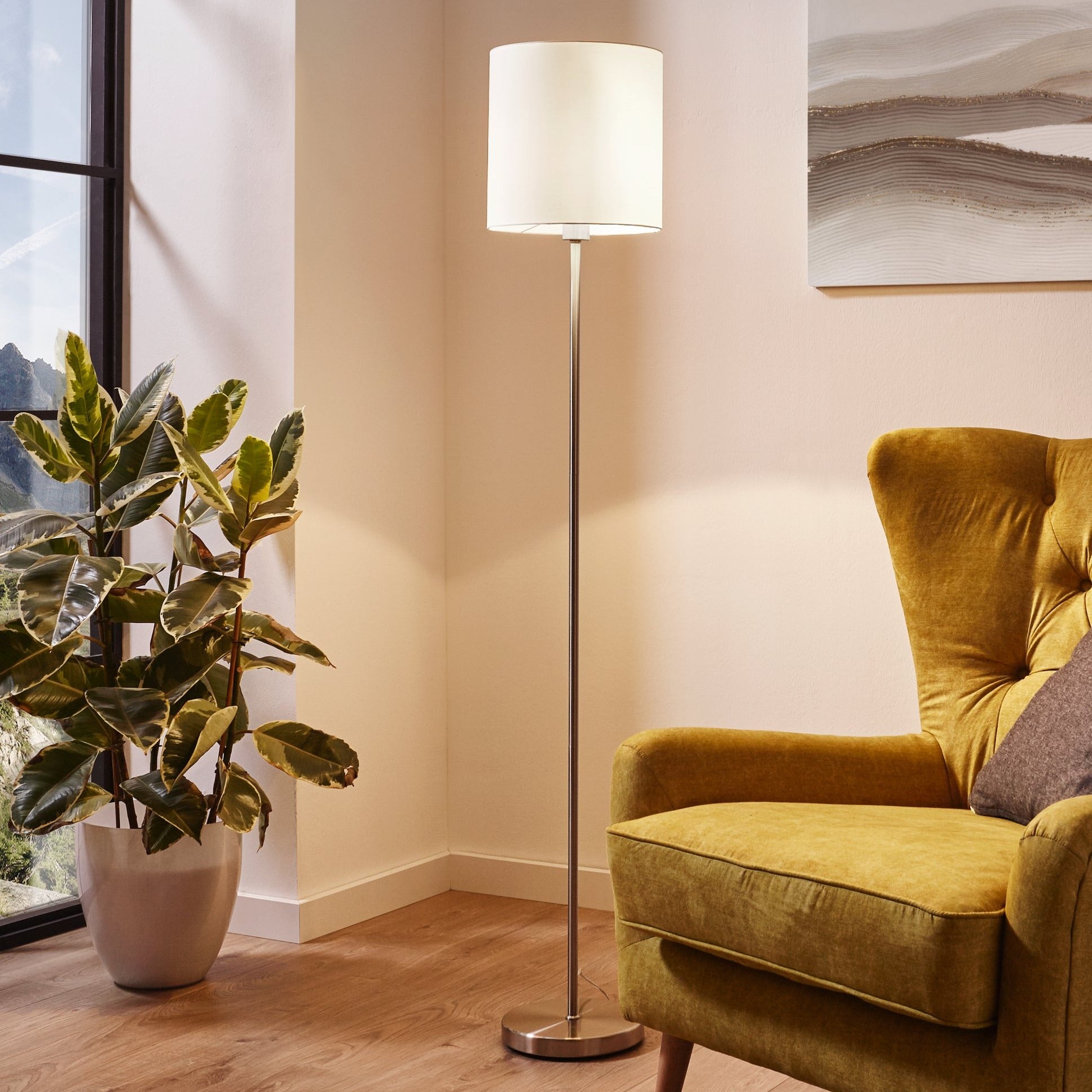 Lampadar PASTERI White & Silver 157.5CM Eglo