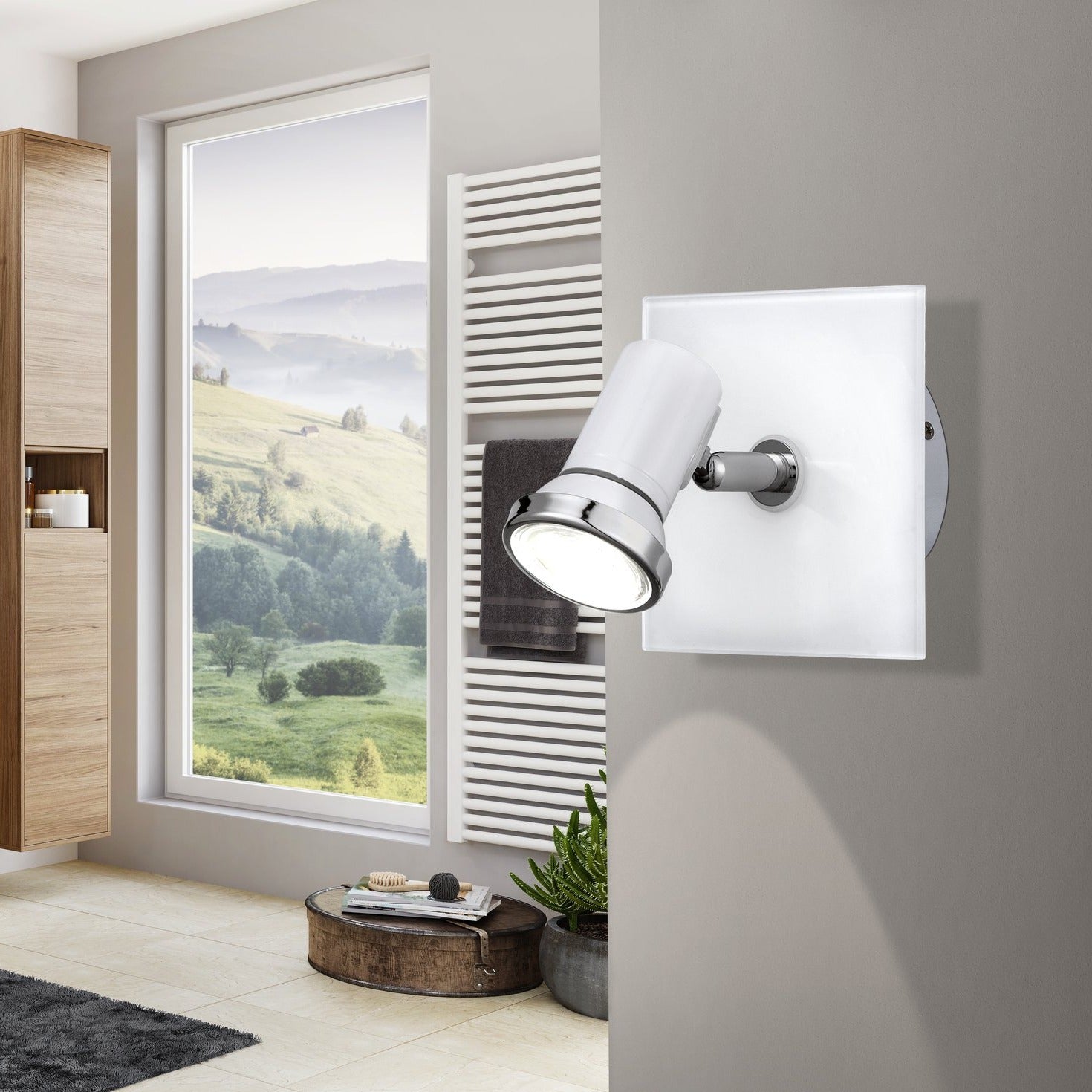 Aplica Tip Spot Reglabil TAMARA 1 IP44 White & Silver 12CM Eglo