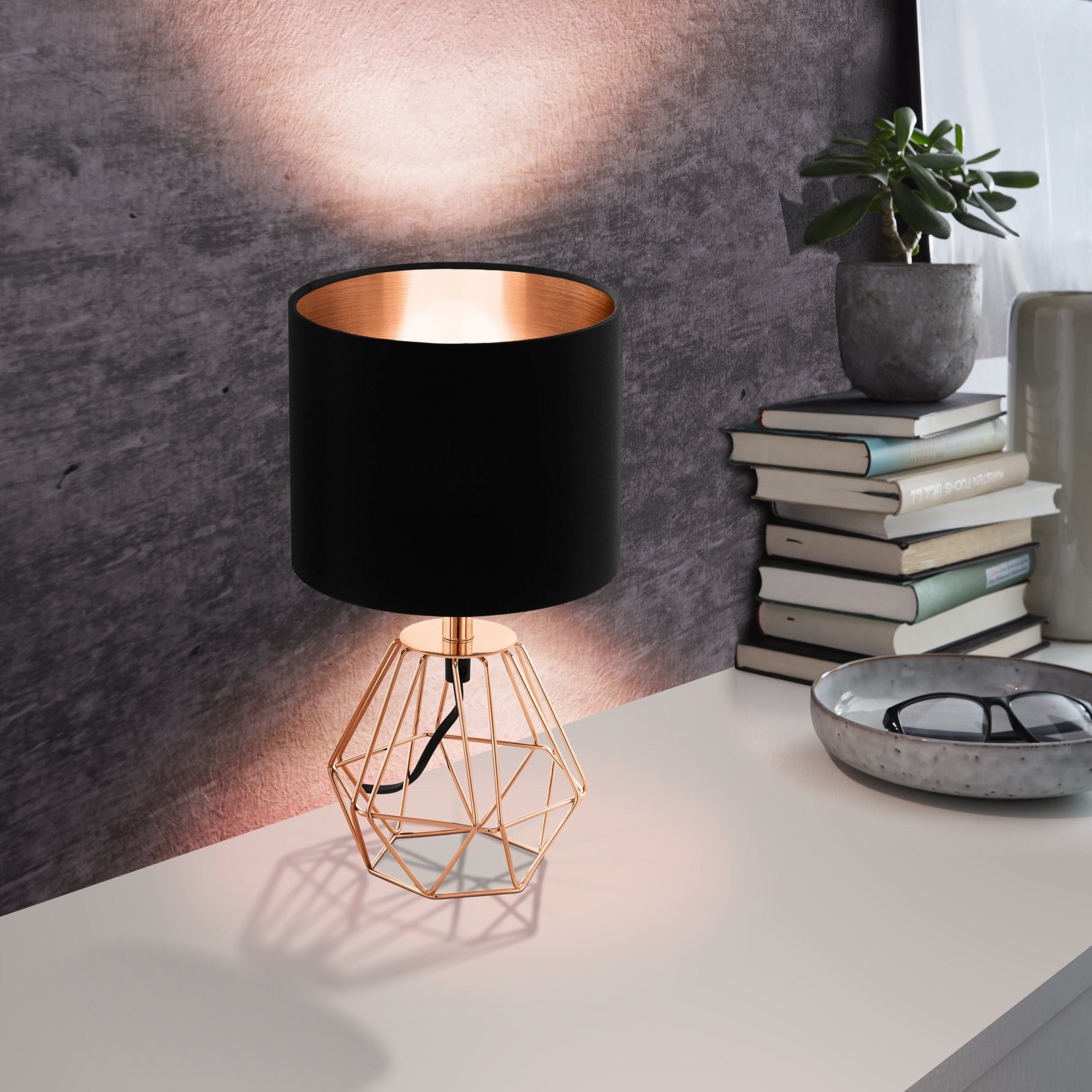 Veioza Decorativa CARLTON 2 Black & Gold 30.5CM