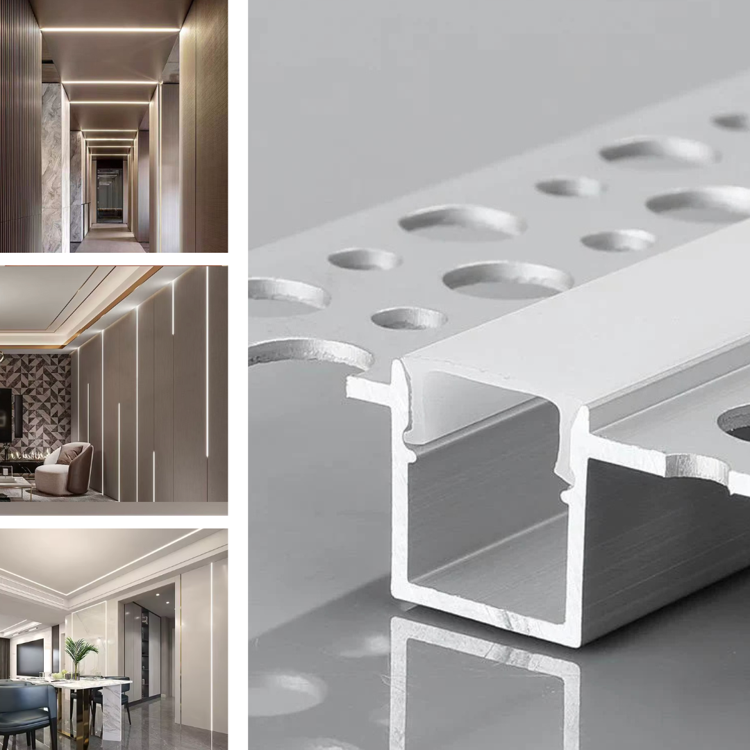 Profil Aluminiu pentru Banda LED Incastrabil sub Tencuiala 2M