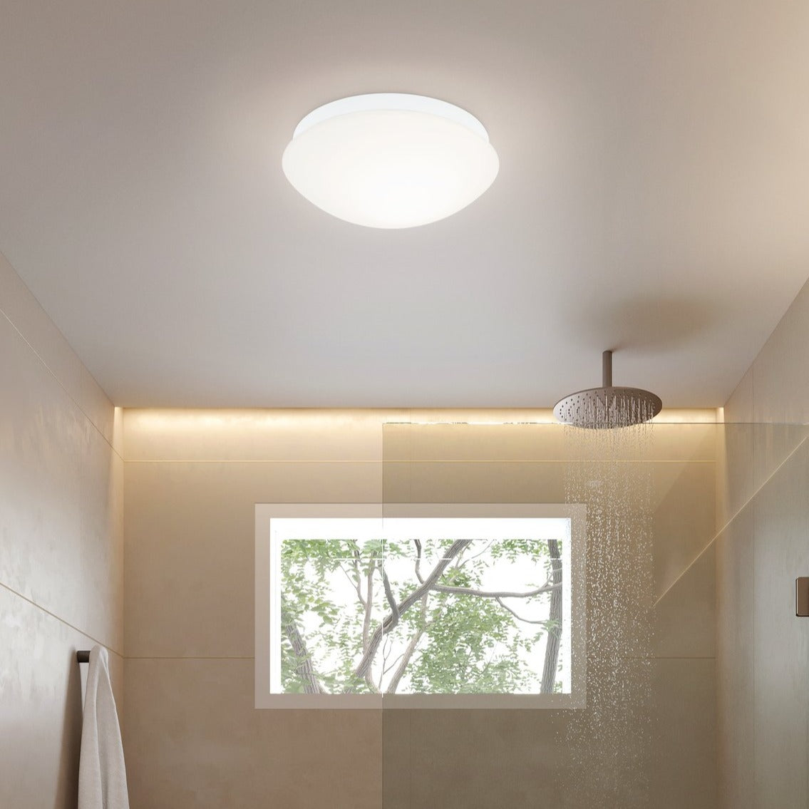 Aplica/Plafonieră BARI-M IP44 White 27.5CM Round EGLO