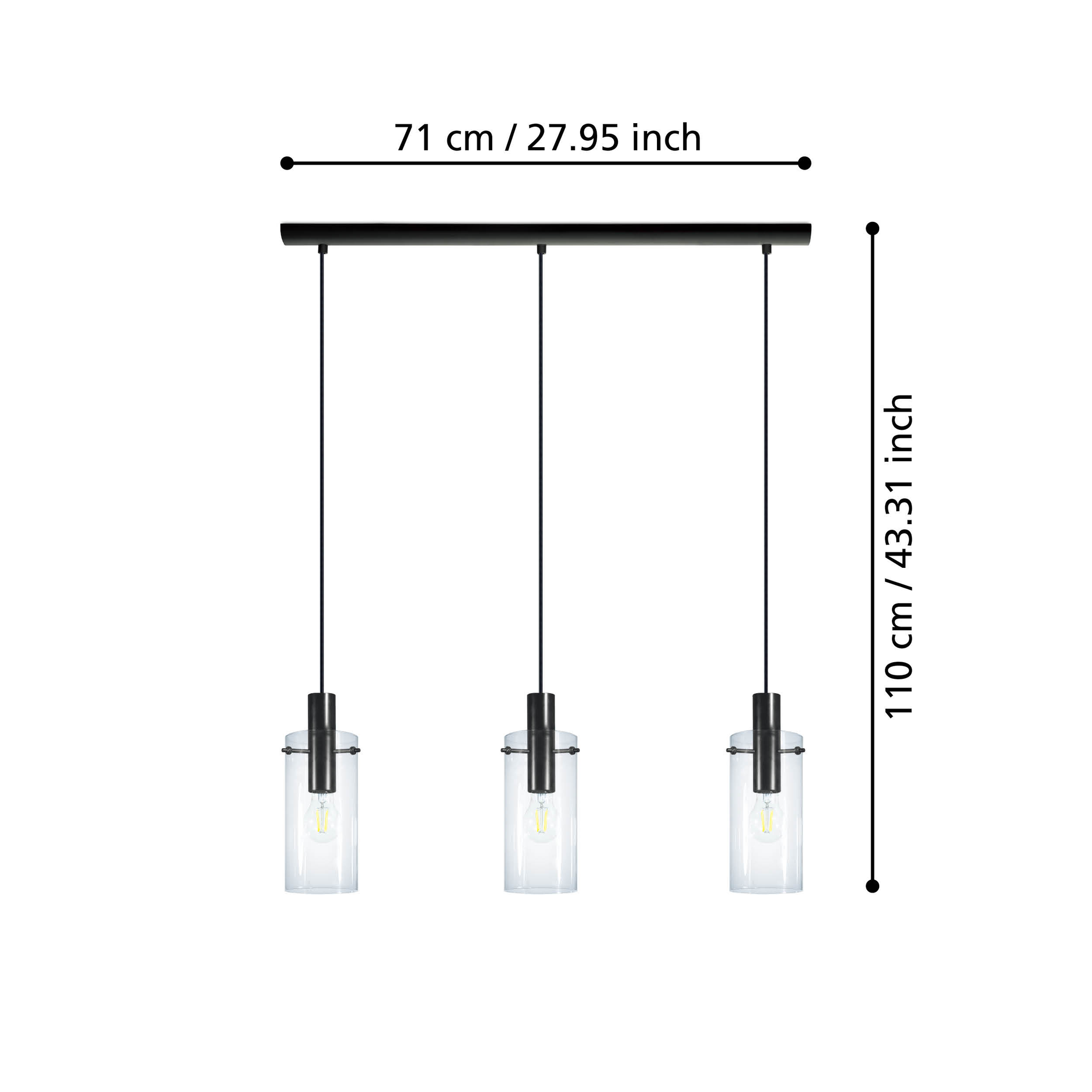 Lustra Suspendata MONTEFINO Black 110CM