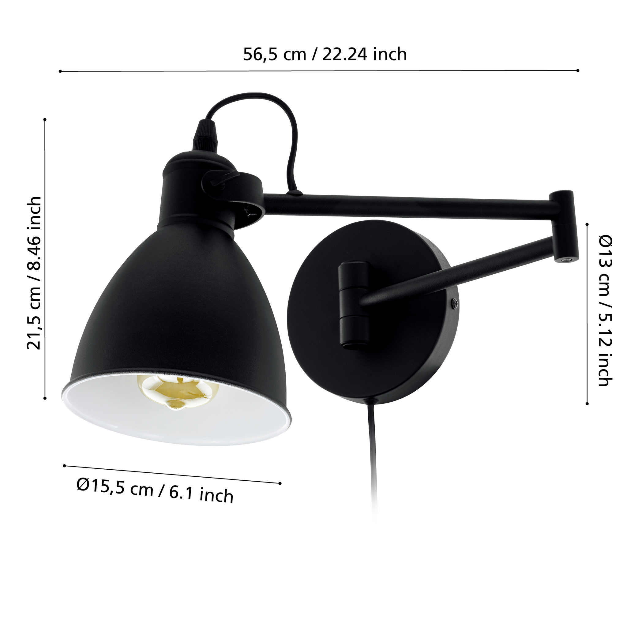 Aplica SAN PERI Black 21CM EGLO