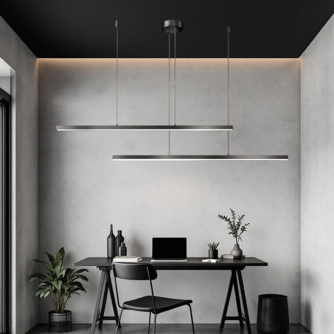 Lustra LED Suspendata 72W Elegant Office Black Echivalent 500W