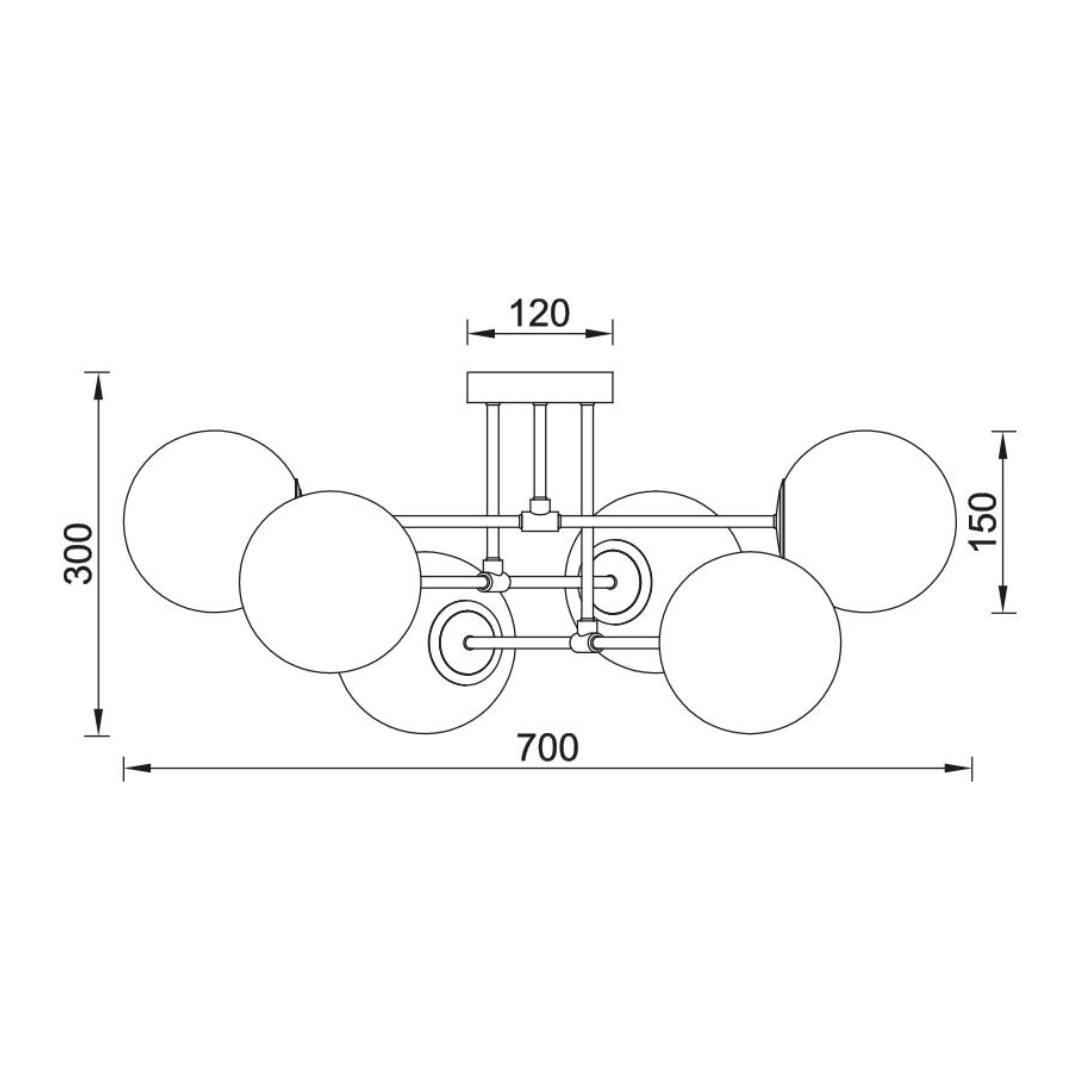 Lustra Abajur Mat 6xG9 Black Opal