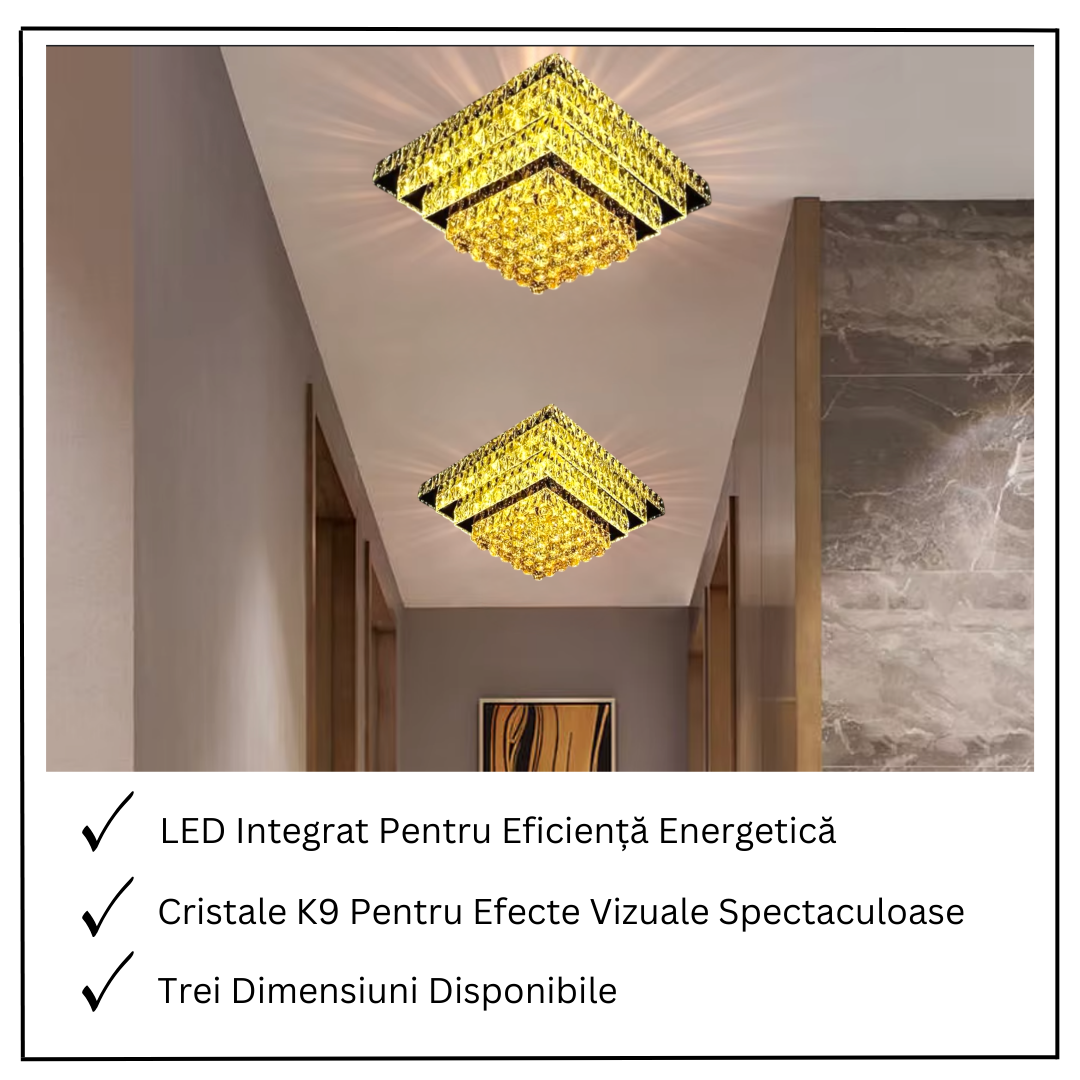 Lustra LED Cristal Aplicata Imperial Square Telecomanda