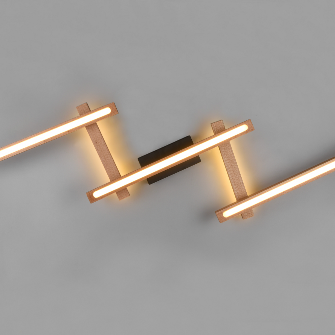 Lustra LED BELLARI Wood Reglabila Echivalent 400W Telecomanda