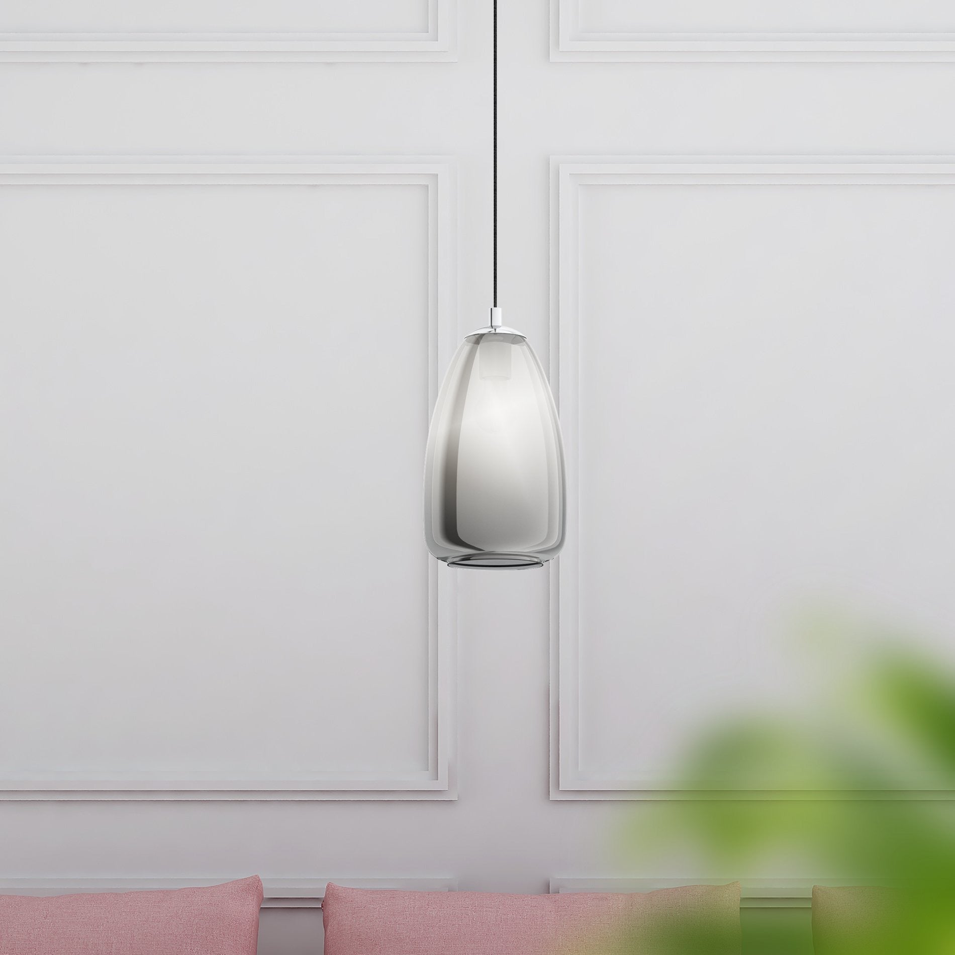 Pendul ALOBRASE Silver & Black 1xE27 Eglo Ø20CM