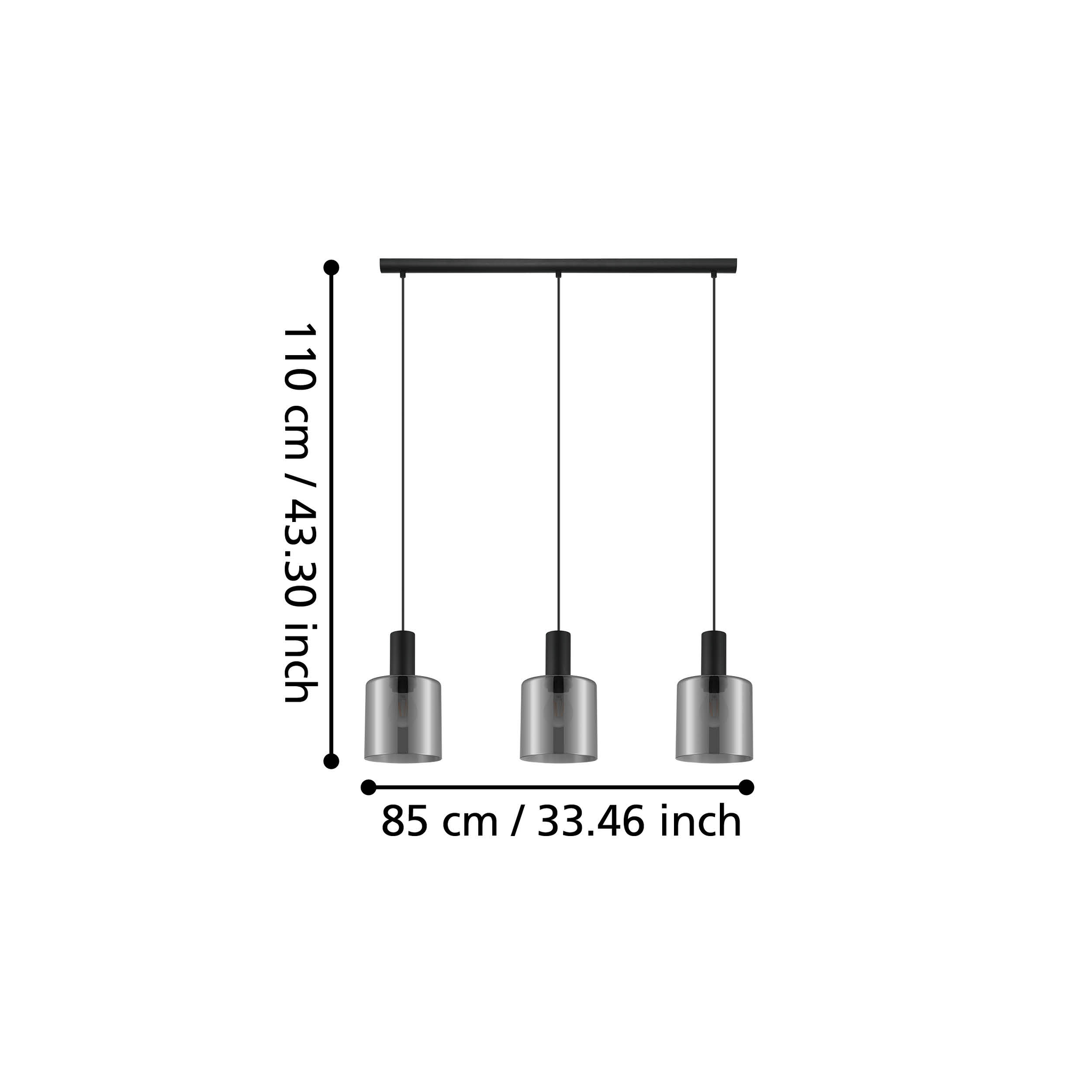 Lustra Suspendata GOROSIBA Black Eglo