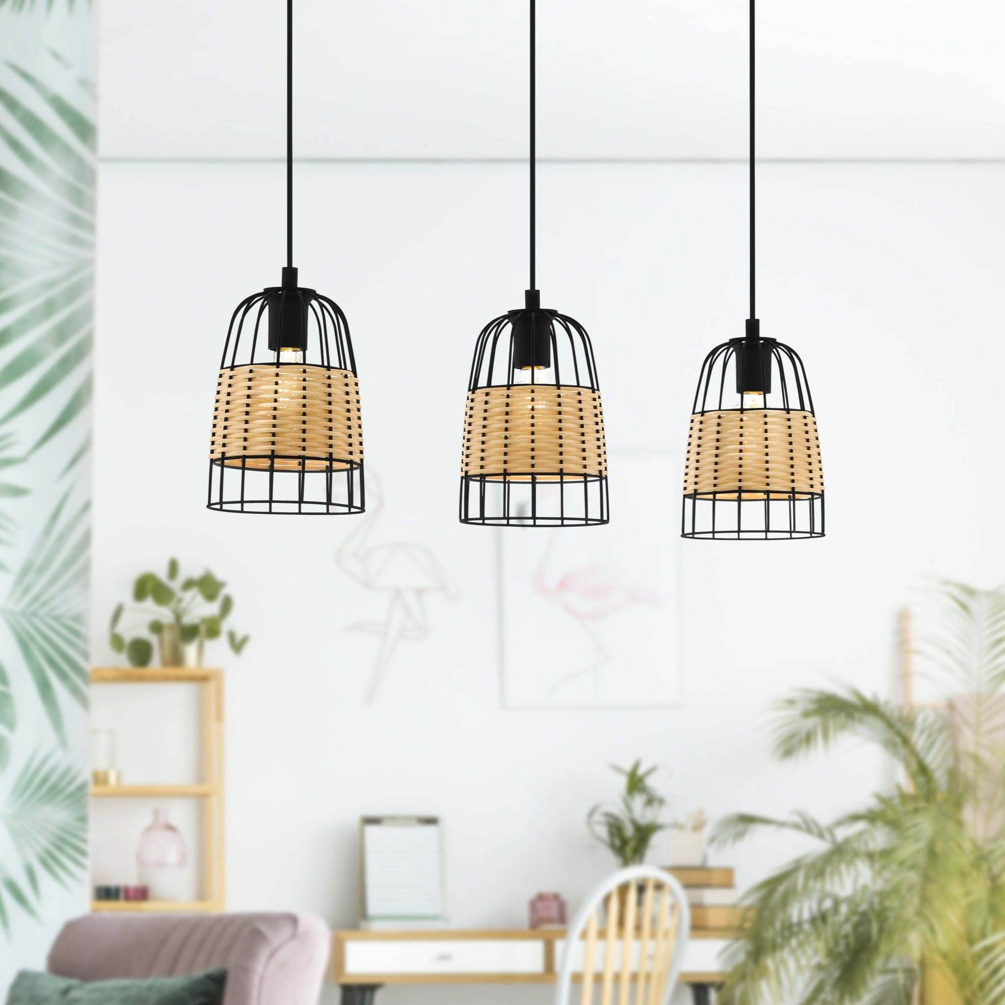 Lustra Suspendata ANWICK Wood 110CM