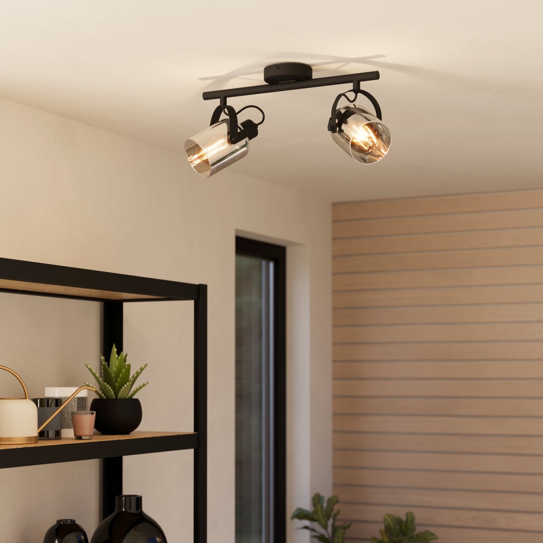 Lustra Cu 2 Spoturi Reglabile Black BERREGAS 44CM