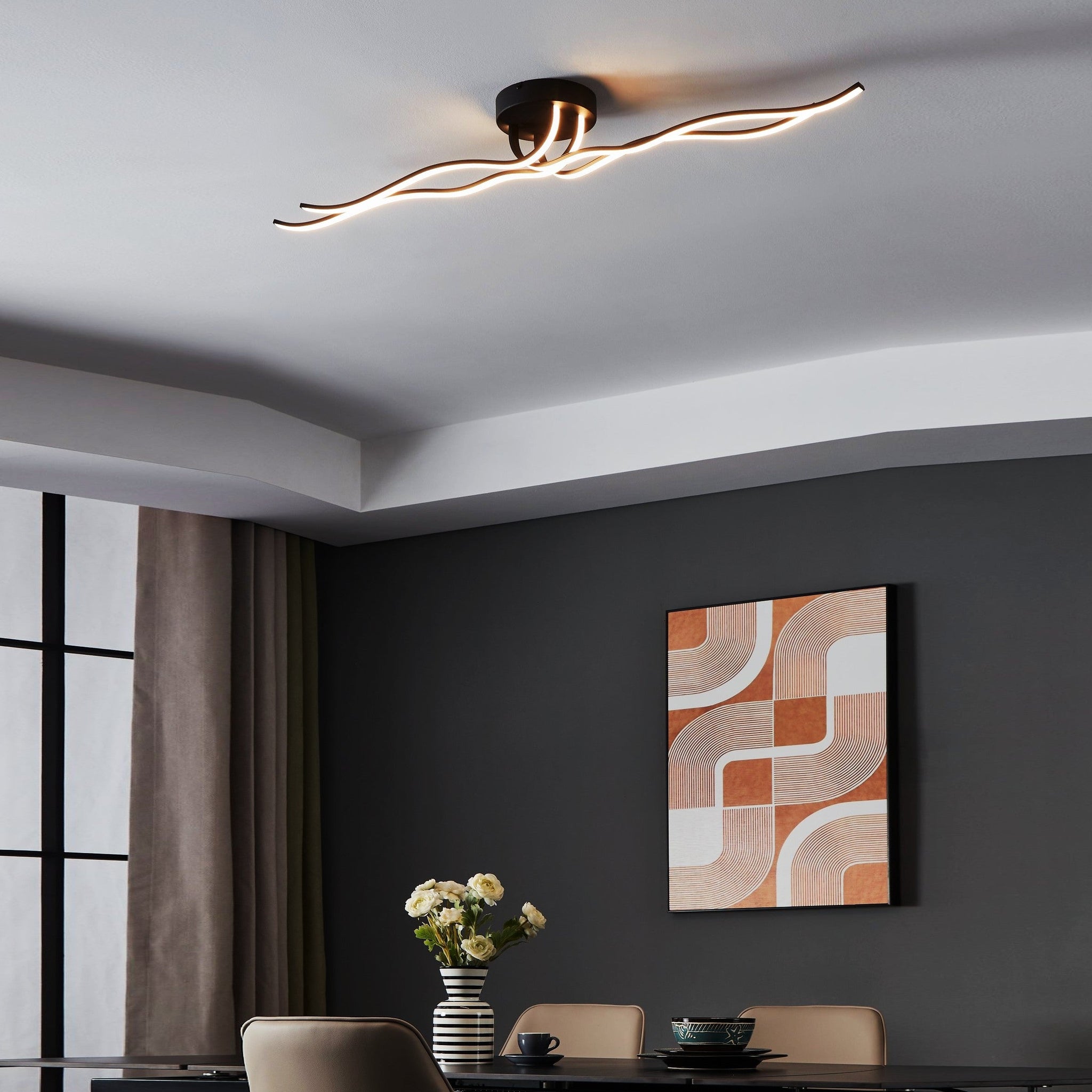 Lustra LED RONCADE 1 Black Echivalent 500W Eglo 99322