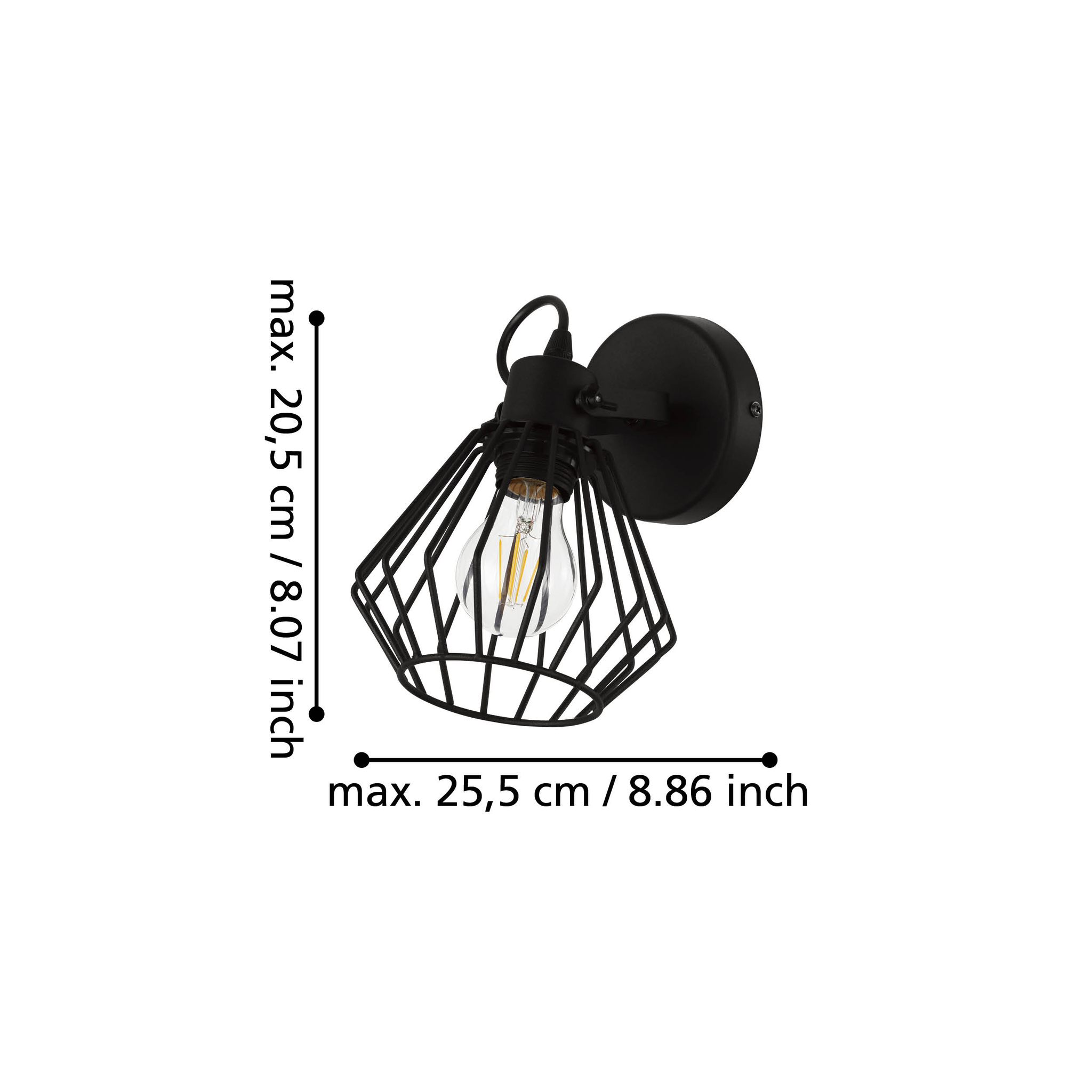 Aplica TABILLANO Black 11CM EGLO