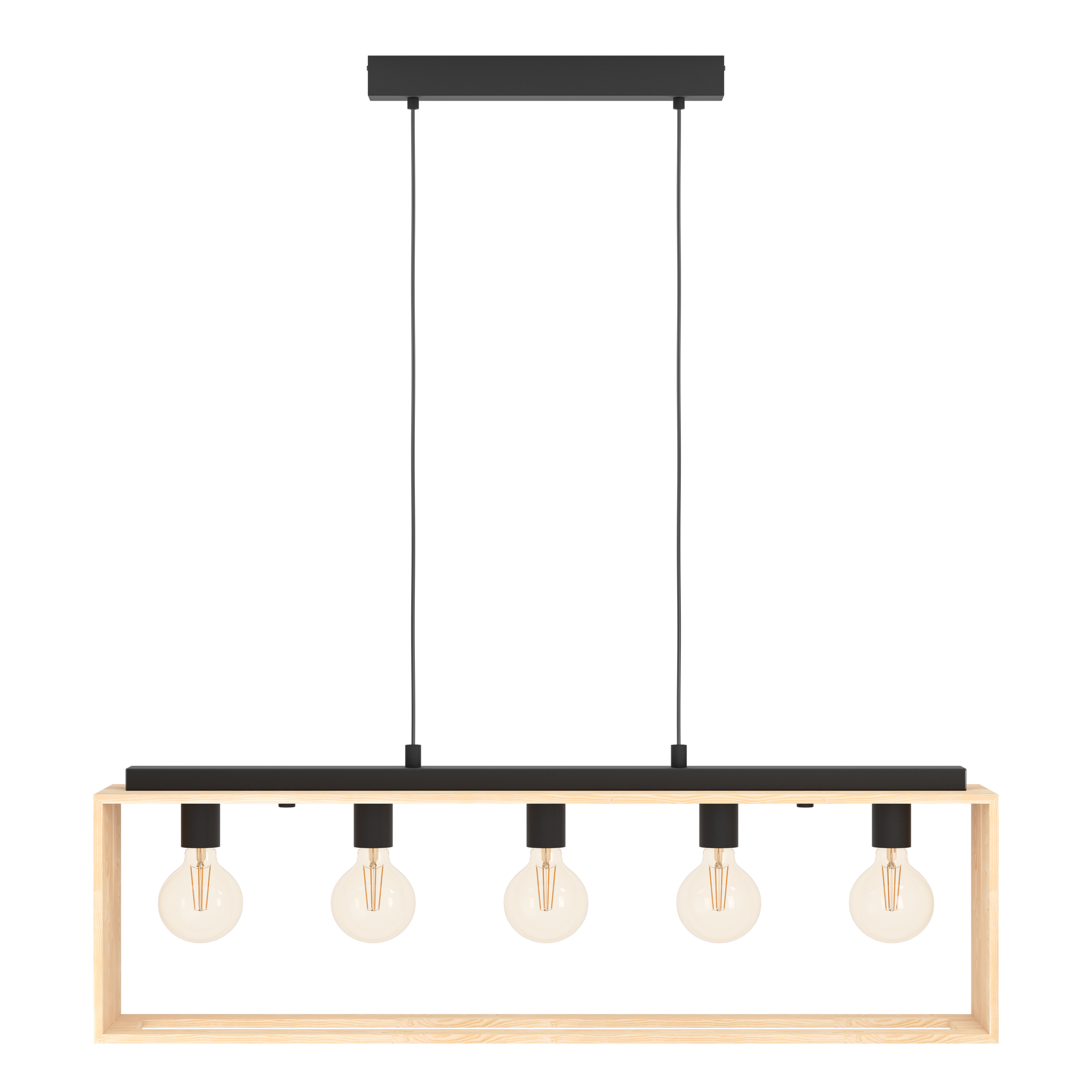 Lustra Suspendata FAMBOROUGH Black & Wood 100x16CM