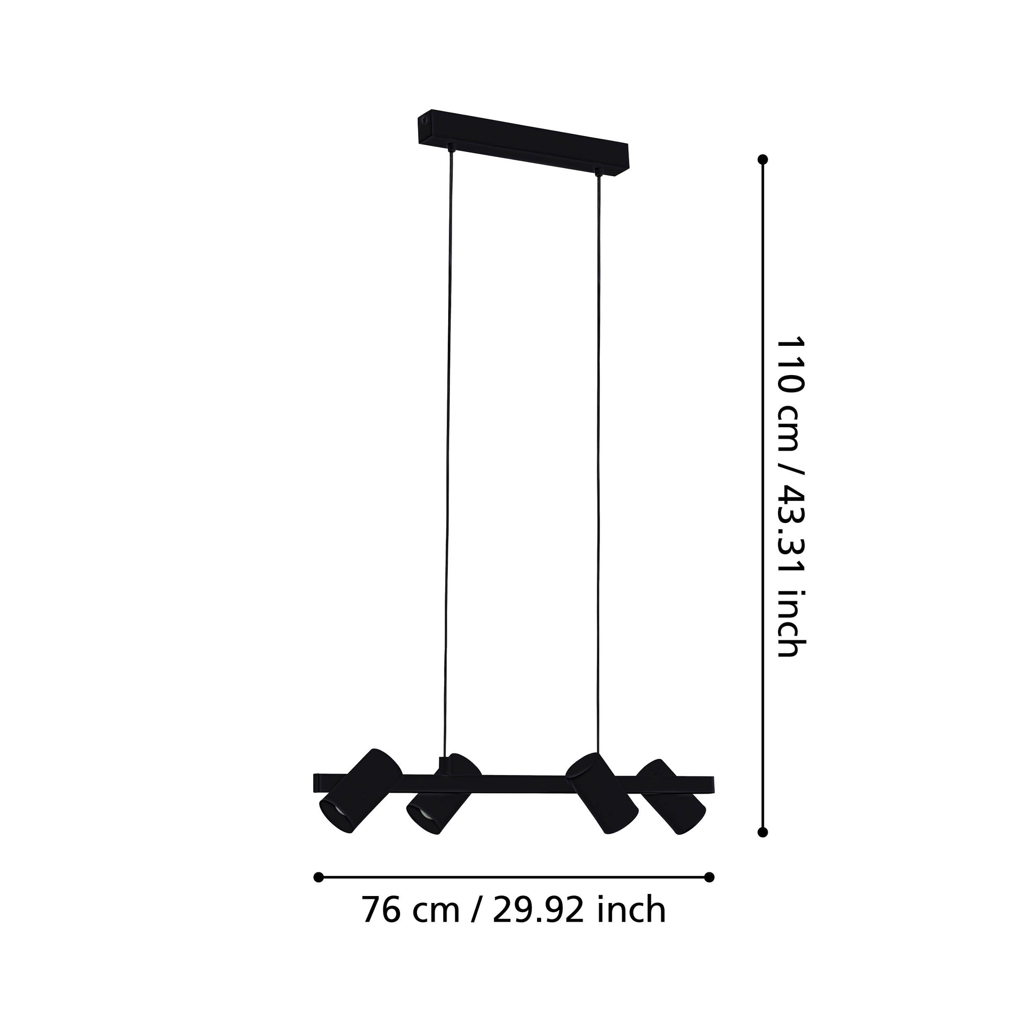 Lustra Suspendata GATUELA 1 Black 110CM