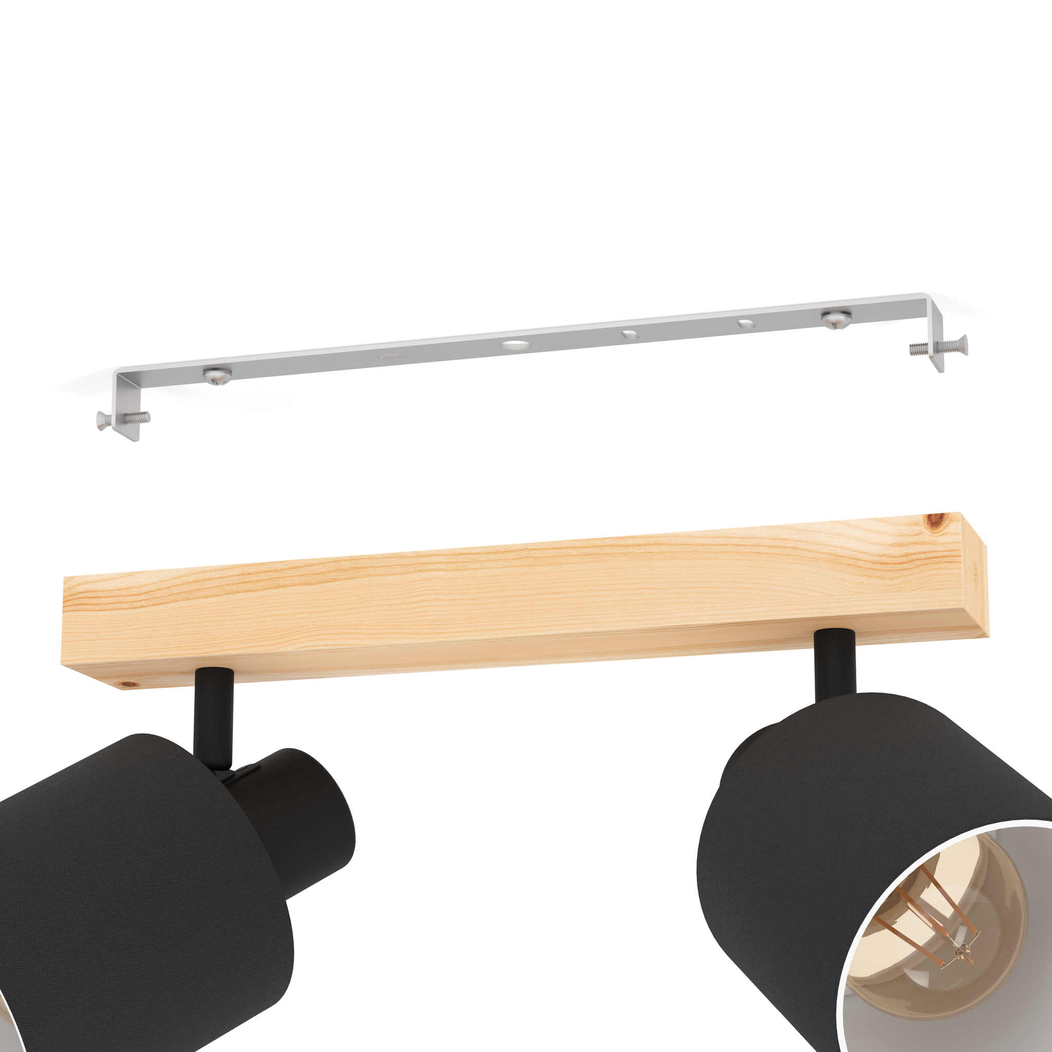 Lustra cu 2 Spoturi BATALLAS Black & Brown