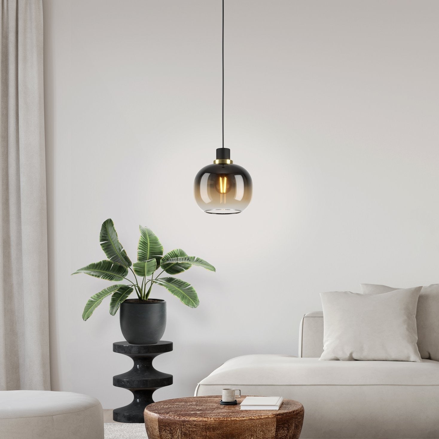 Pendul OILELLA Black 1xE27 Eglo Ø19CM