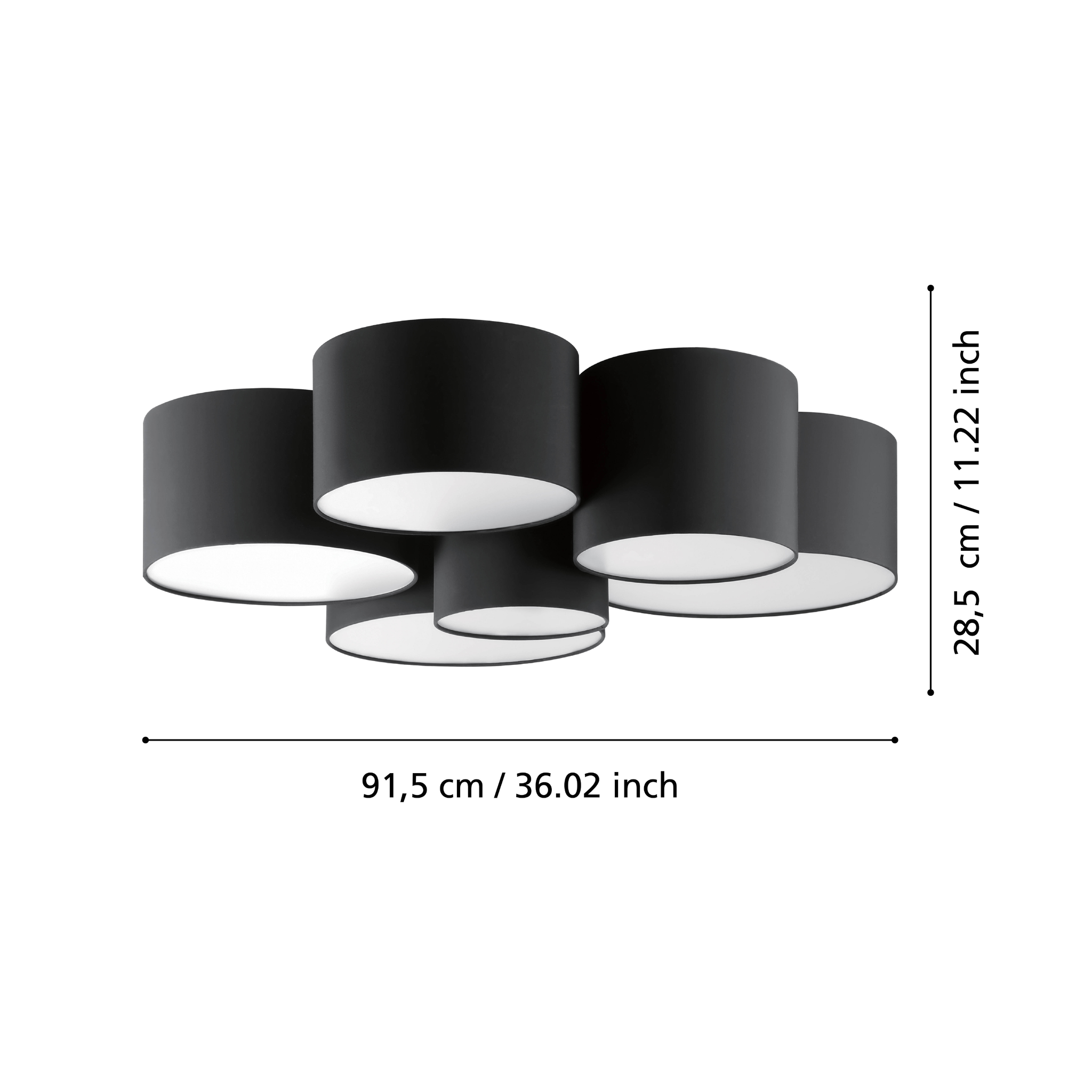 Lustra PASTORE 2 Black 99CM Eglo