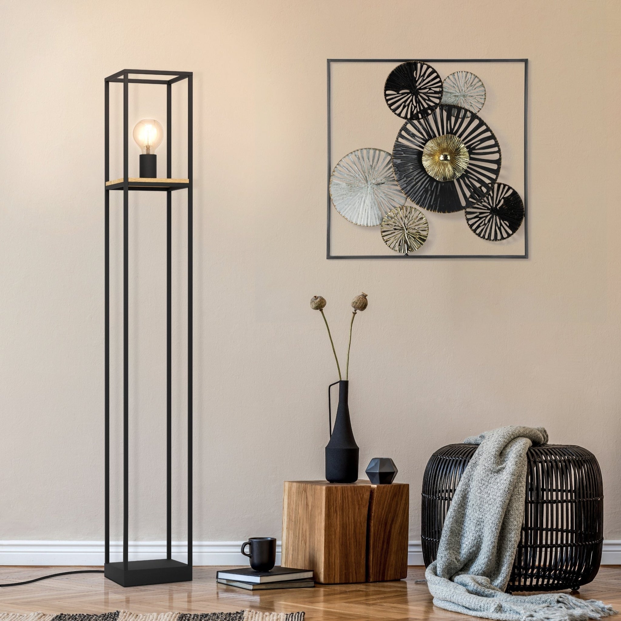Lampadar LIBERTAD Black & Brown 128.5CM Eglo