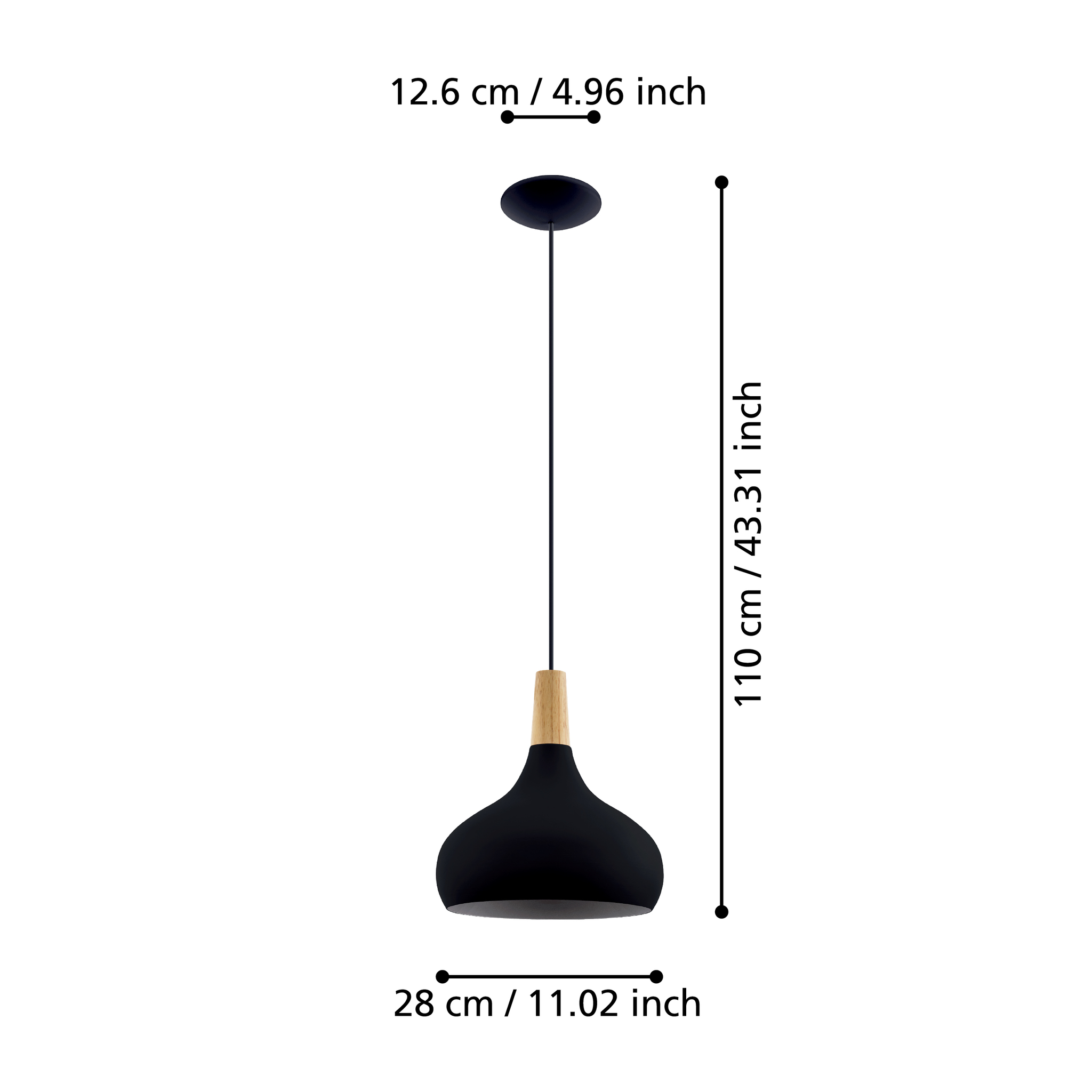 Pendul Vintage Mini SABINAR Black 110CM Eglo