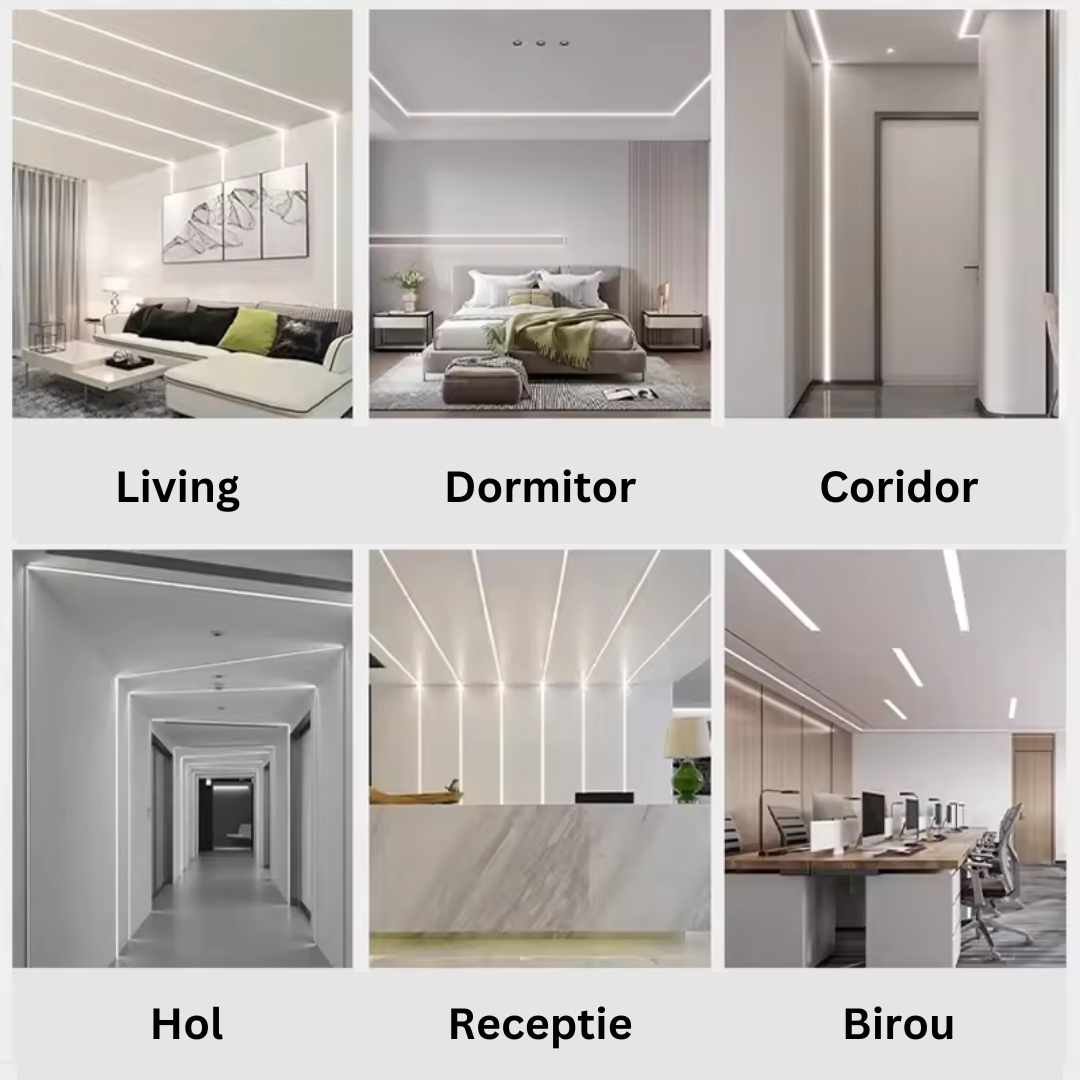 Profil Aluminiu pentru Banda LED Incastrabil sub Tencuiala 2M