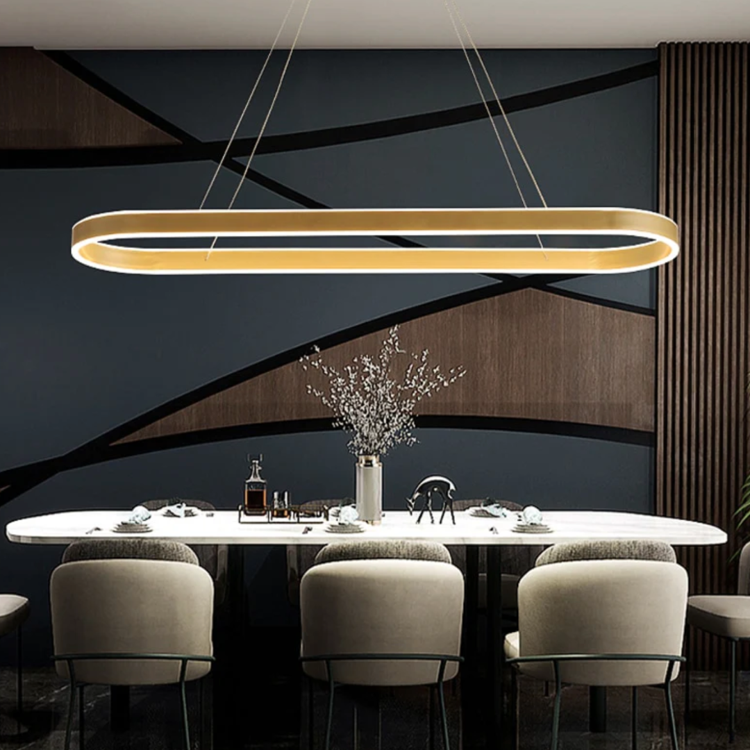 Lustra LED KING Gold 1 Segment Oval Echivalent 400W Telecomanda