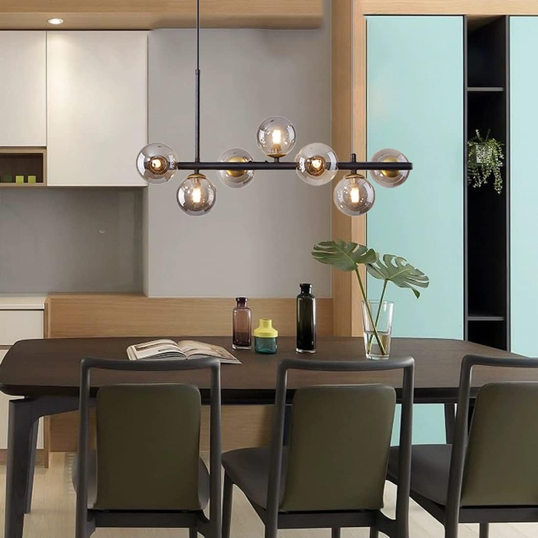 Lustra Abajur Transparent BLACK Liniara 7xG9 C8323/7BK