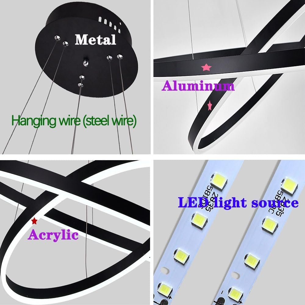 Lustra LED WONDERLAND Black 3 Segmente Echivalent 600W