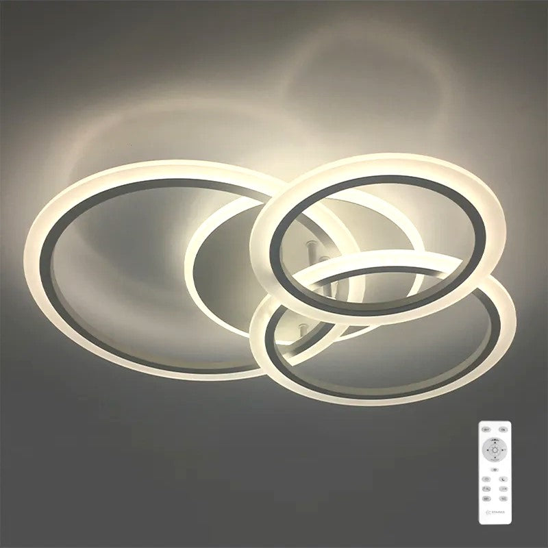 Lustra LED 3 WHITE RINGS Echivalent 500W Telecomanda Resigilat R3